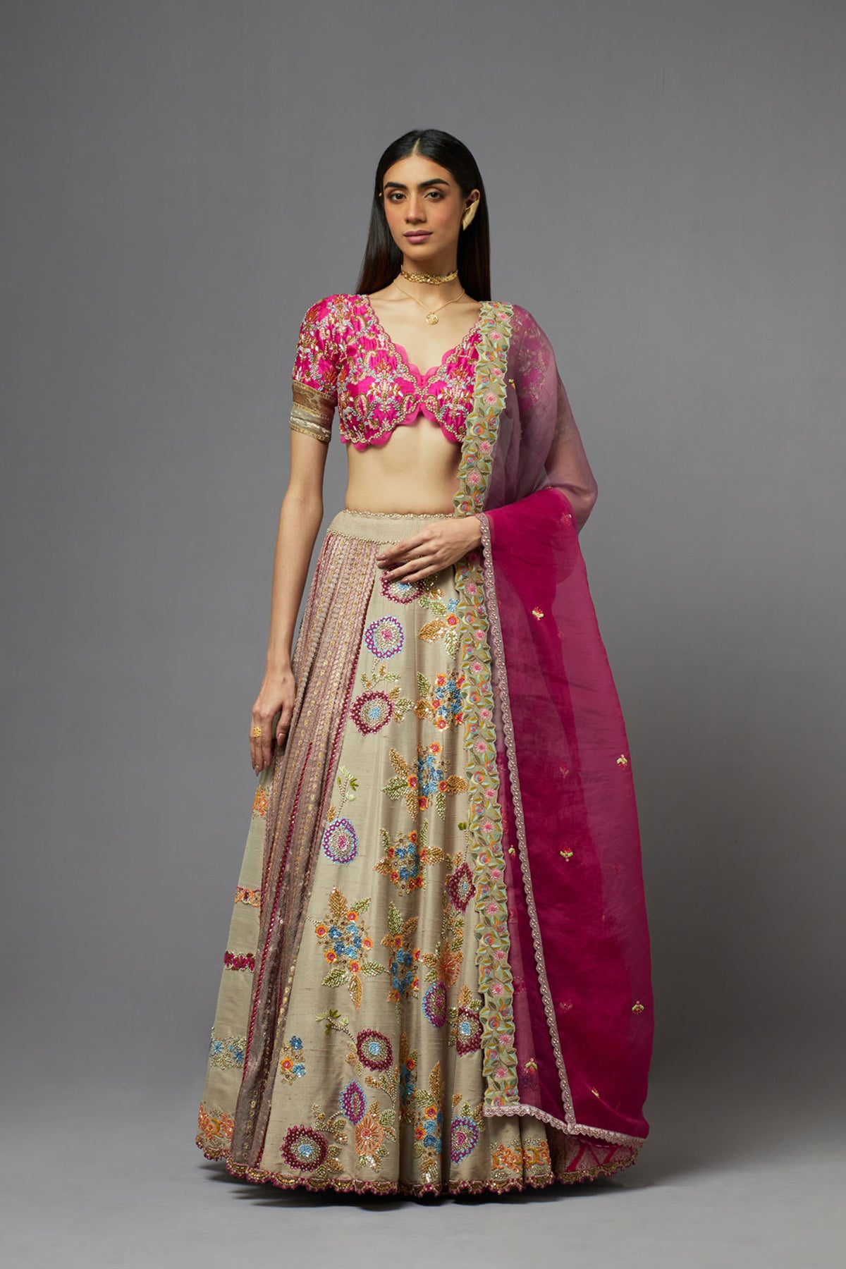 Grey Lehenga Set