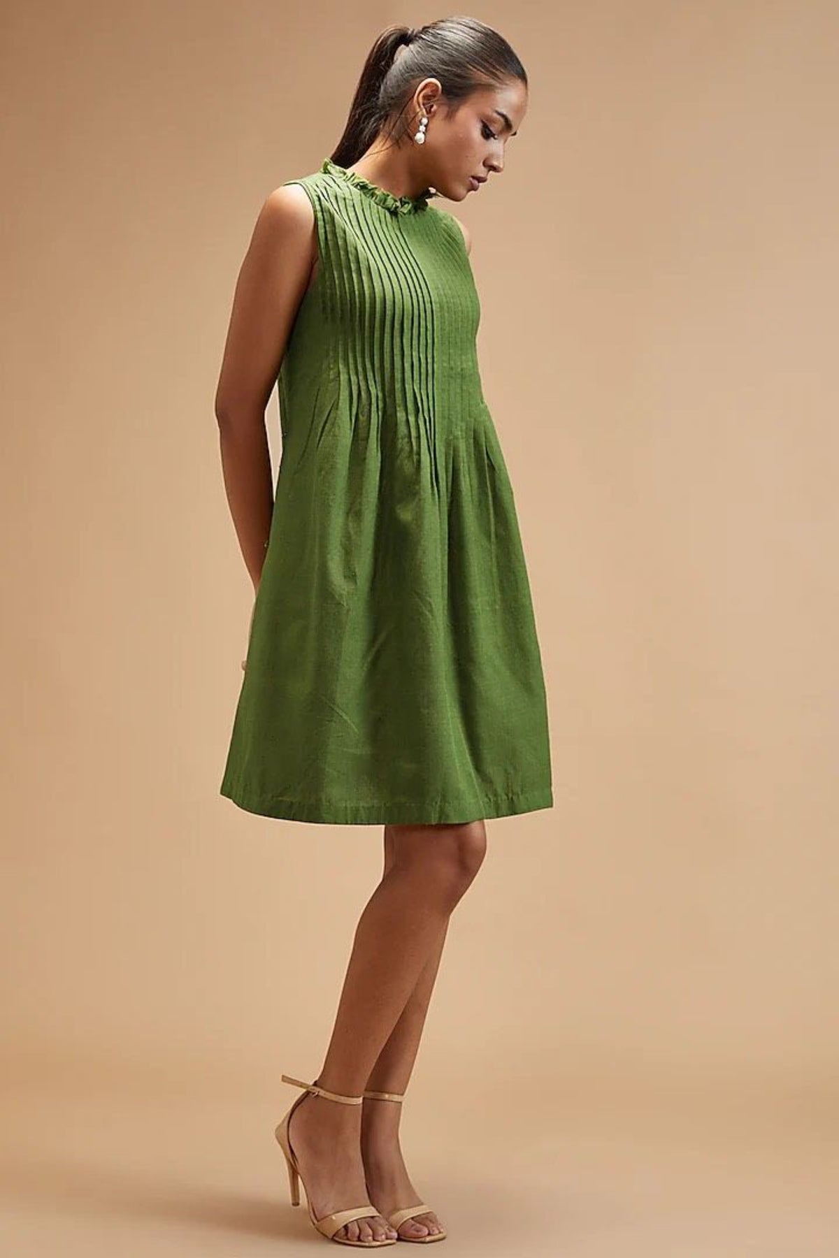 Basil Green Pleated Tunic