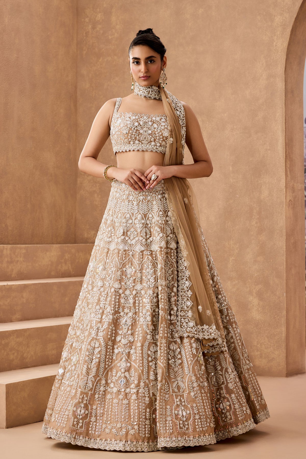 Mtb Gold Stone Lehenga Set