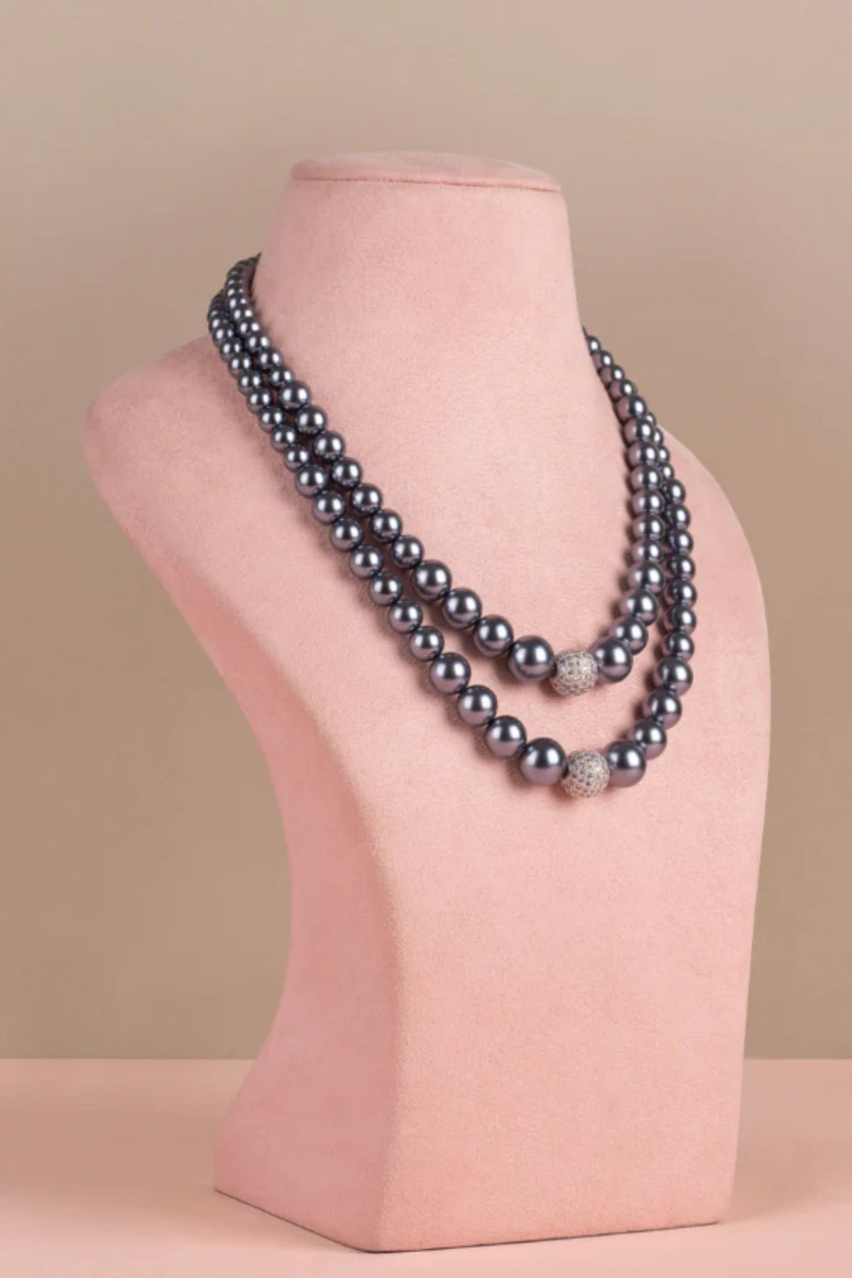 Double Graded Dark Silver Necklace