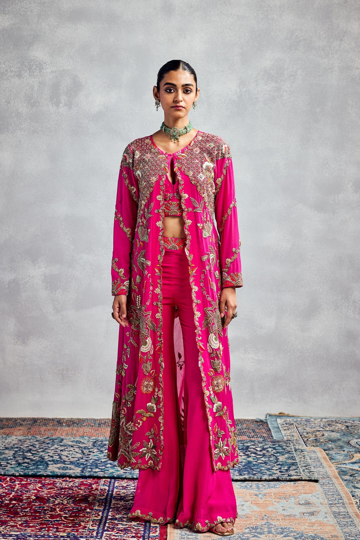 Fuschia Pink Jacket Set