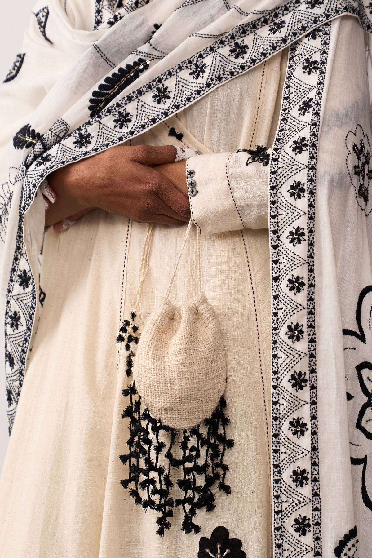 Tara Rani Ivory Dupatta