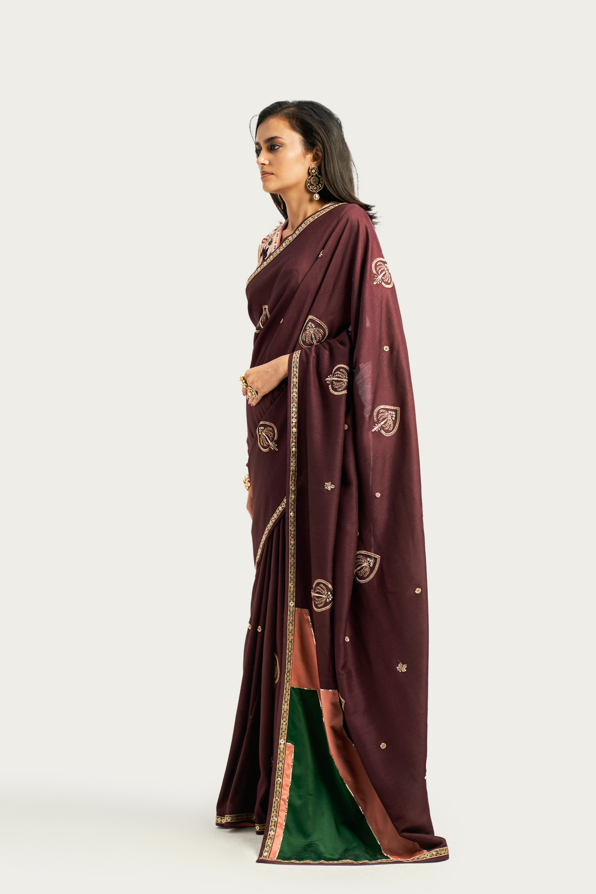 Amara mudbrown saree