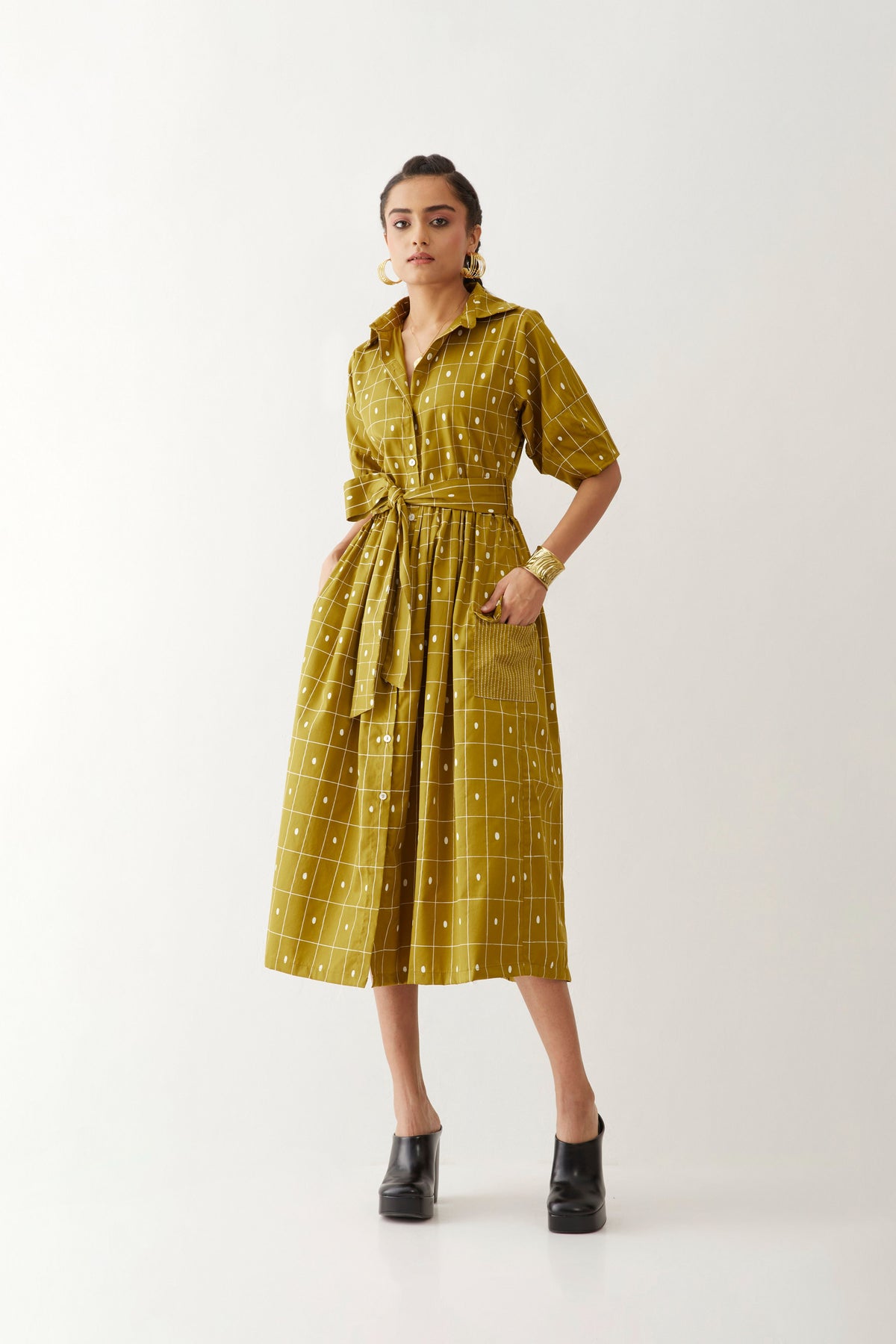 Olivia Dress In Checker Print