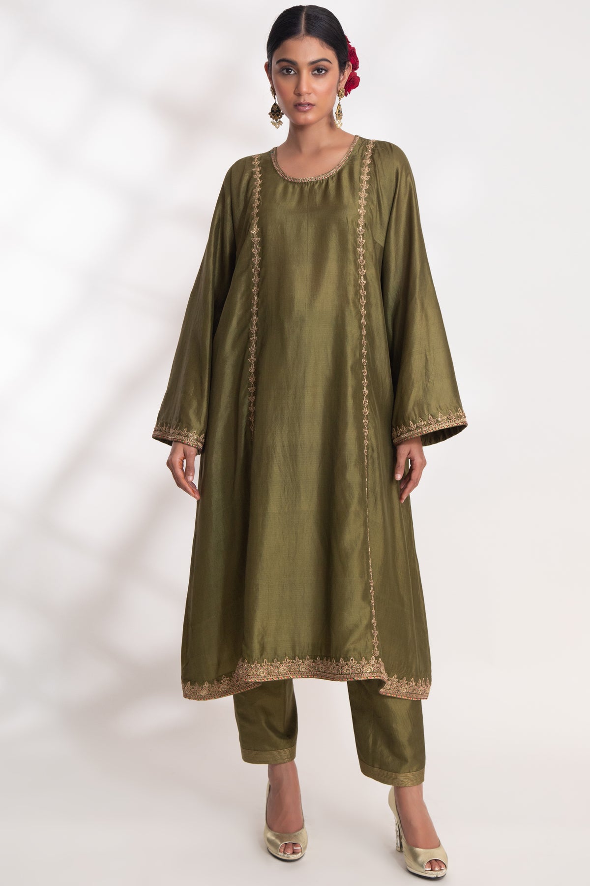 Henna Green Aavya Kurta Set