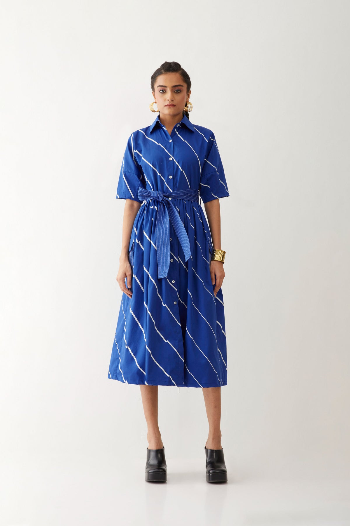 Olivia Dress In Bias Print