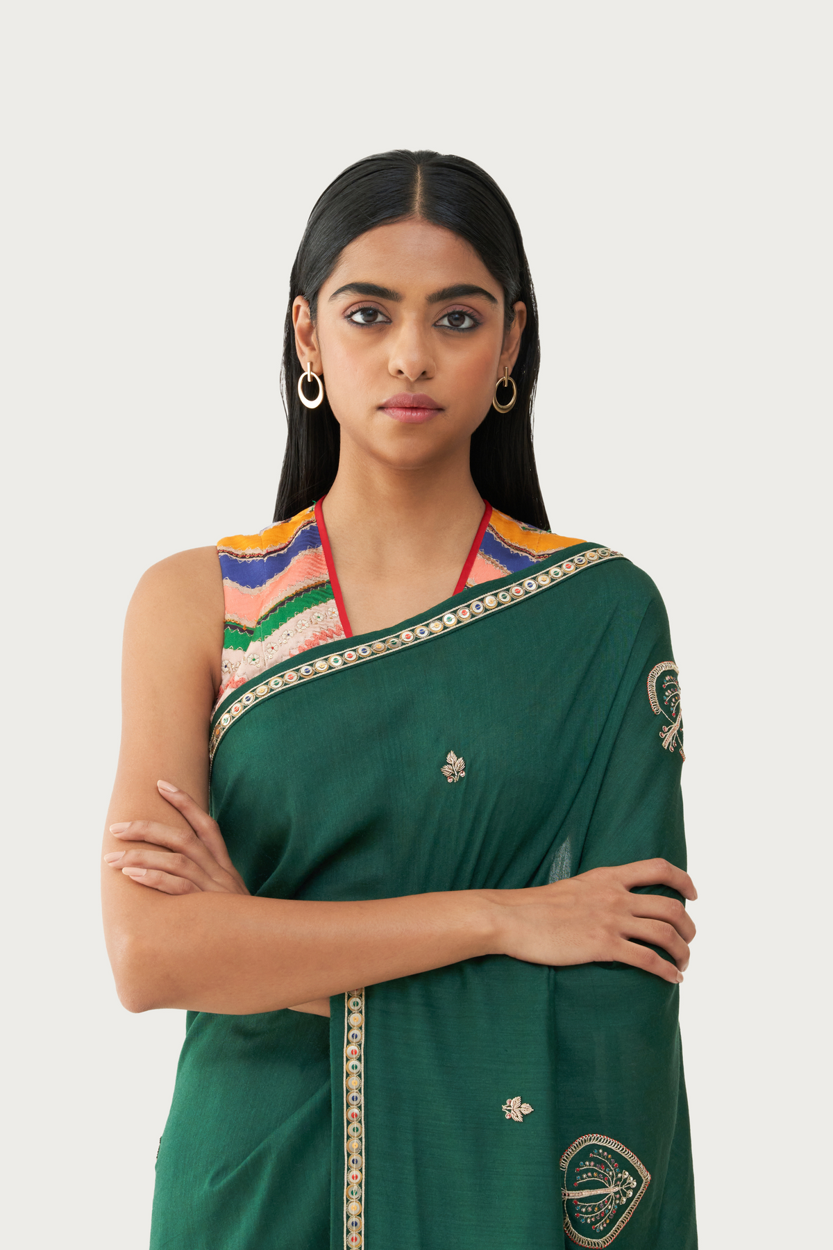 Amara olive saree
