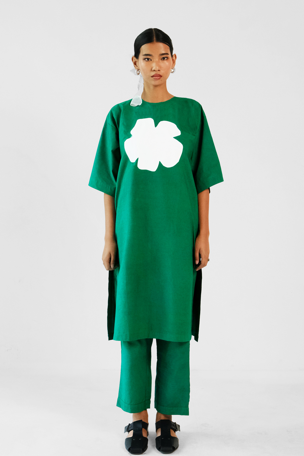 Green Applique Tunic Set