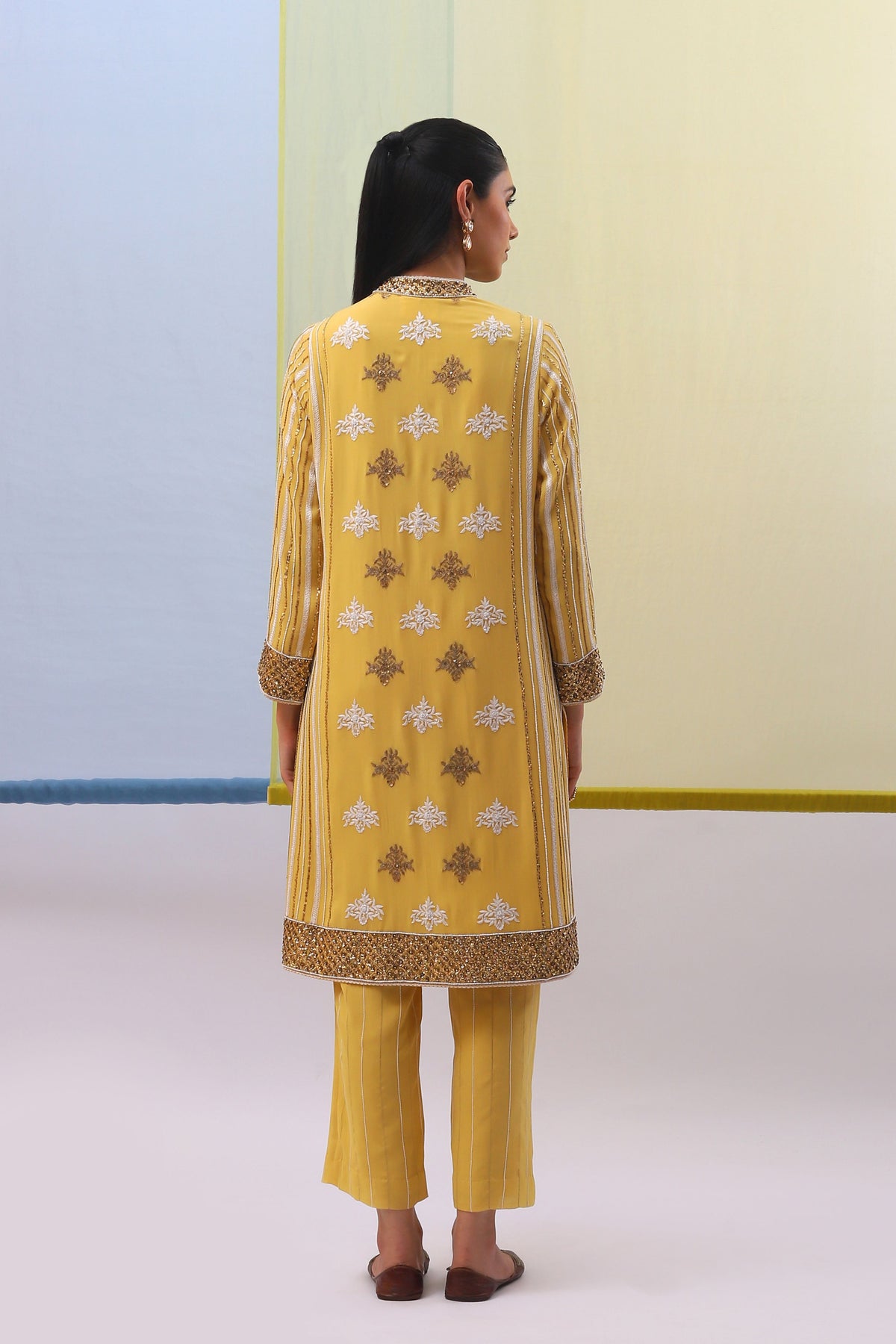 Yellow Nuha Long Kurta Set