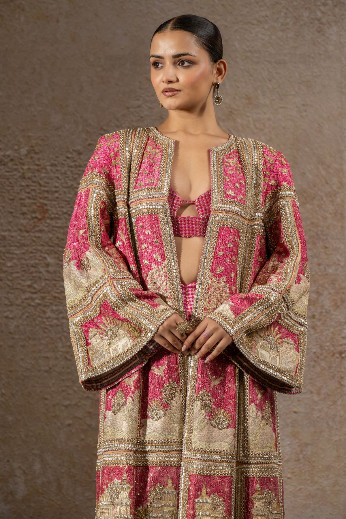 Pichwai Embellished Jacket Set