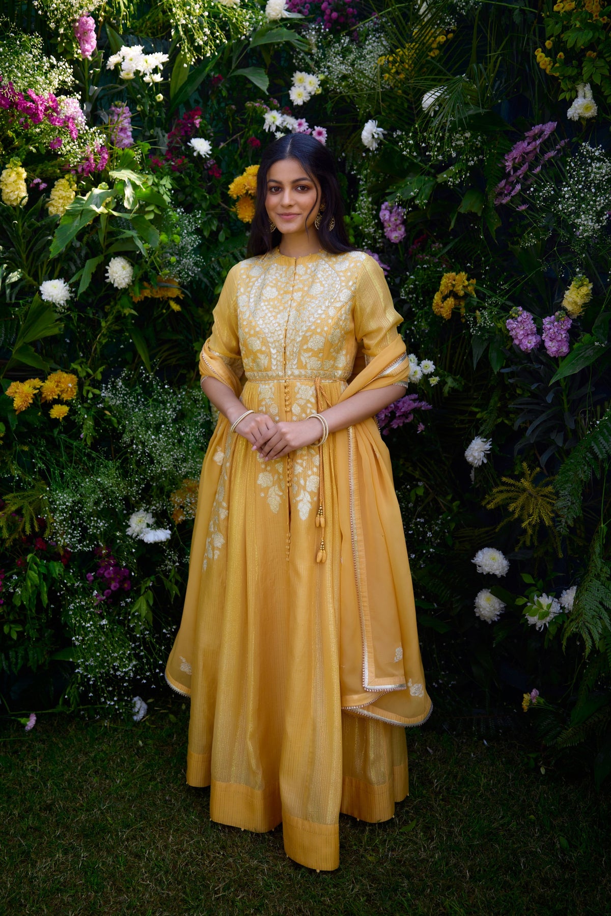 Embroidered Saffron Lehenga Set