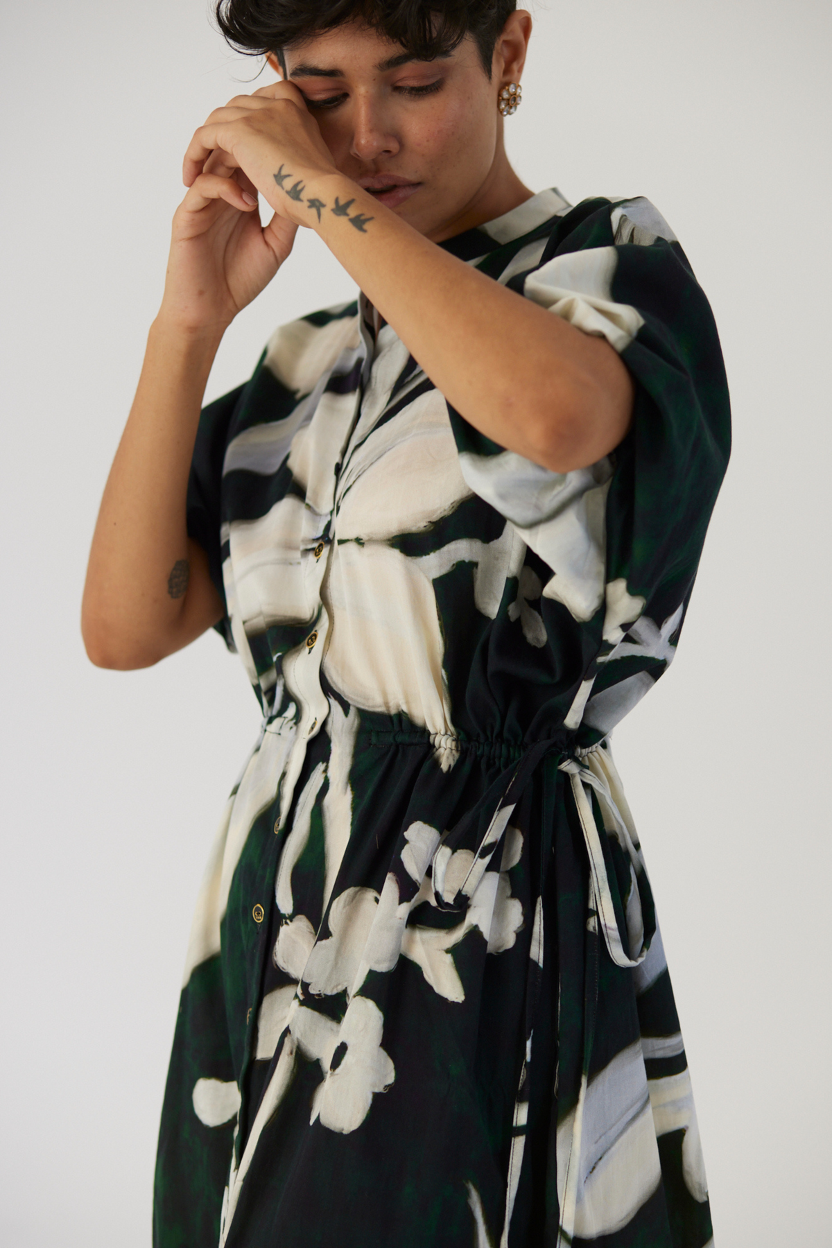 Chicory Black Side Tie-up Dress