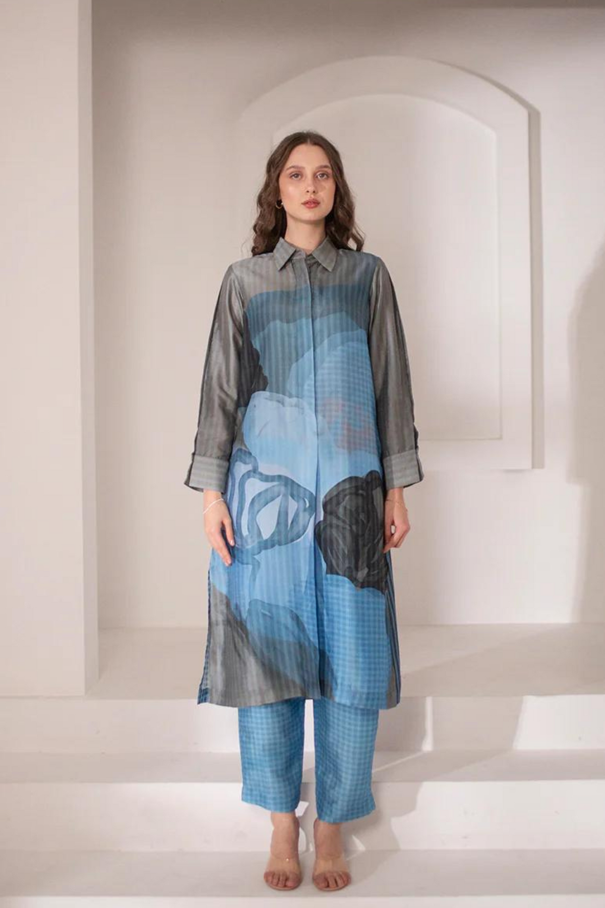 Multi Color Abstract Geometric  Tunics Set