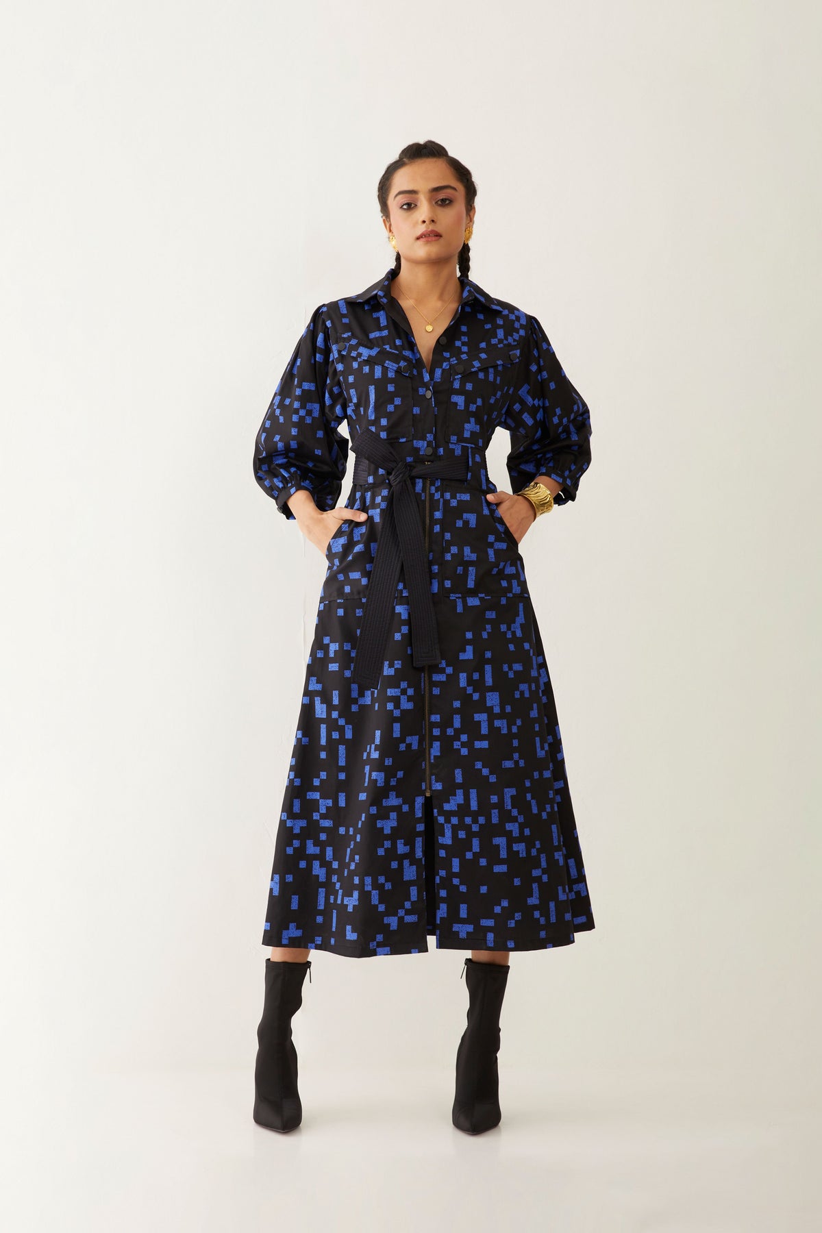 Mizuri Dress In Cube Print