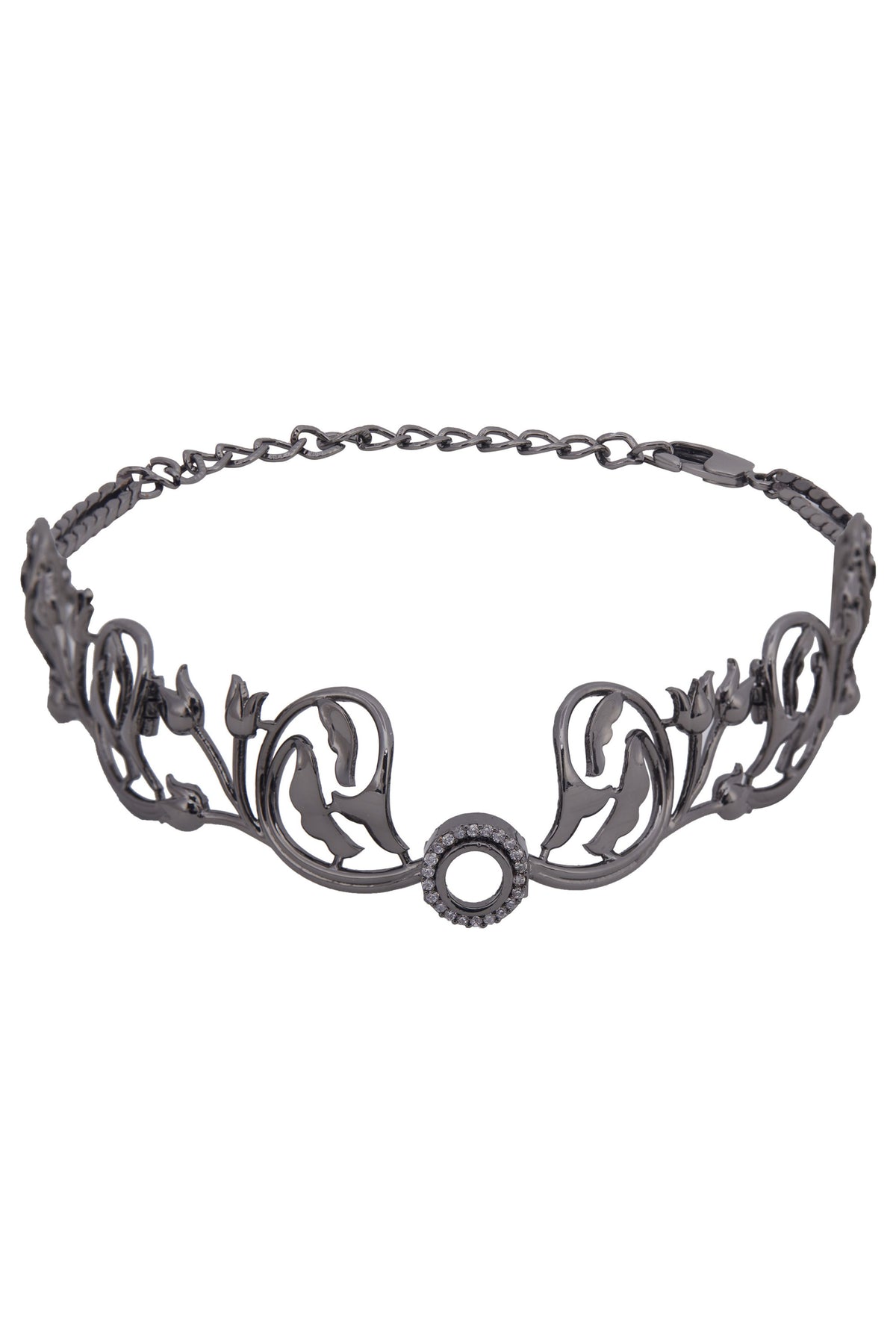 Gun metal persephone choker