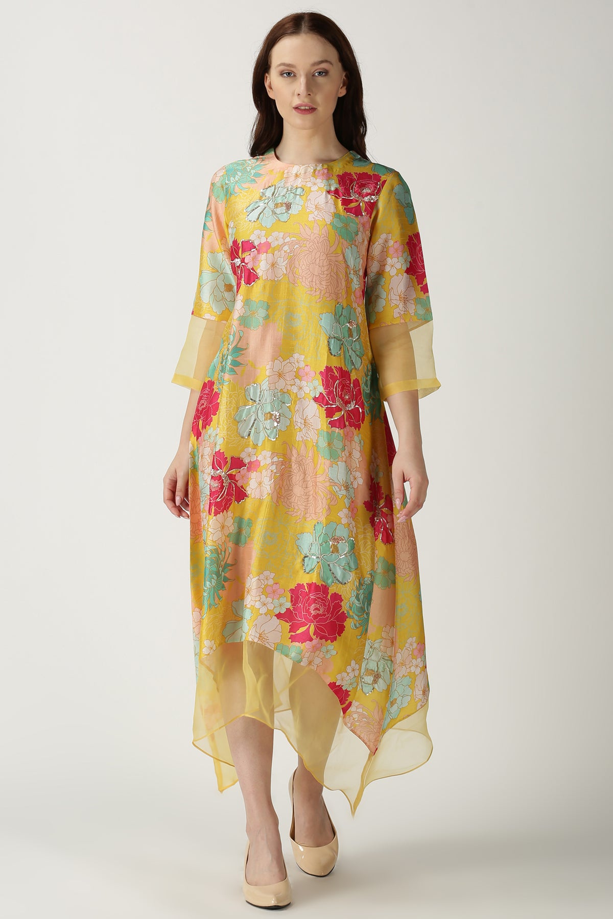 Yellow silk tunic