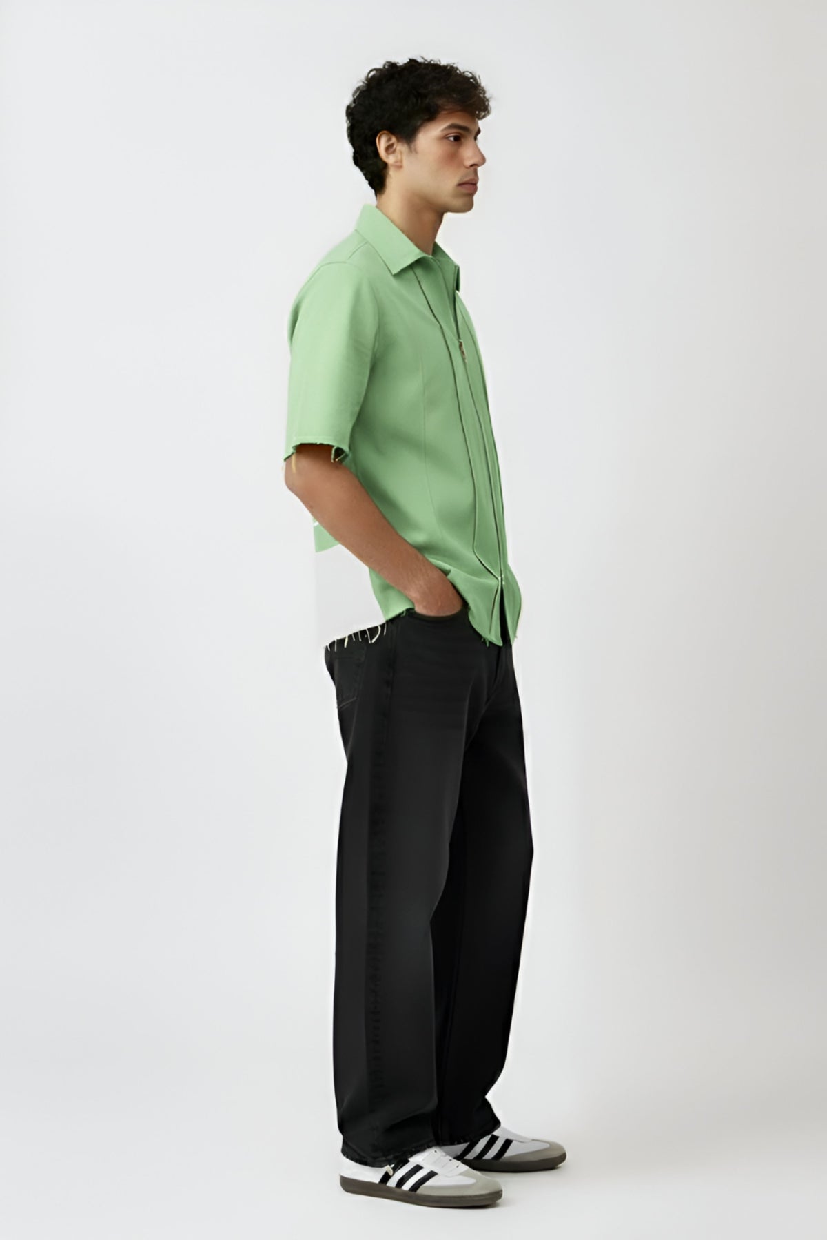 Asparagus Pintuck Shirt