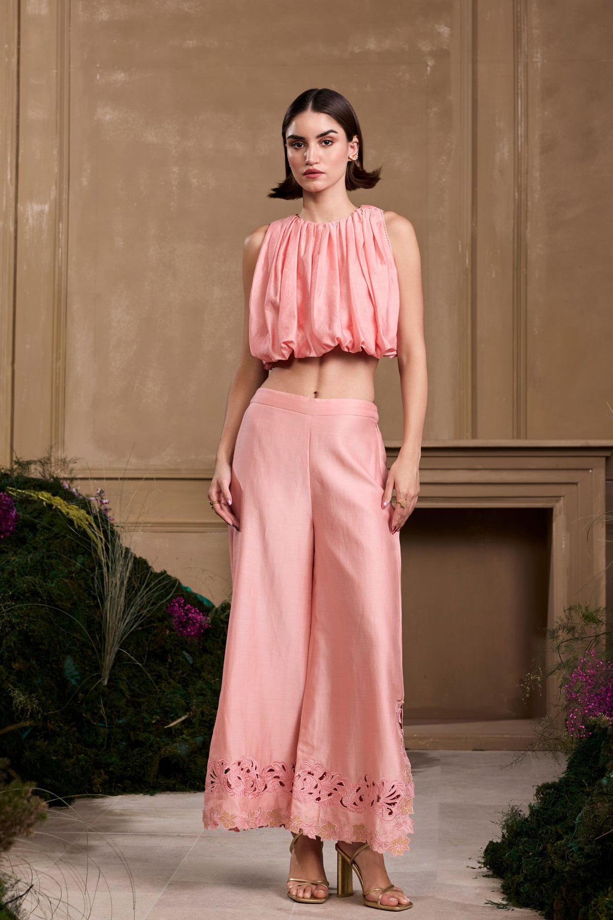 Rose Pink Bubble Hem Top