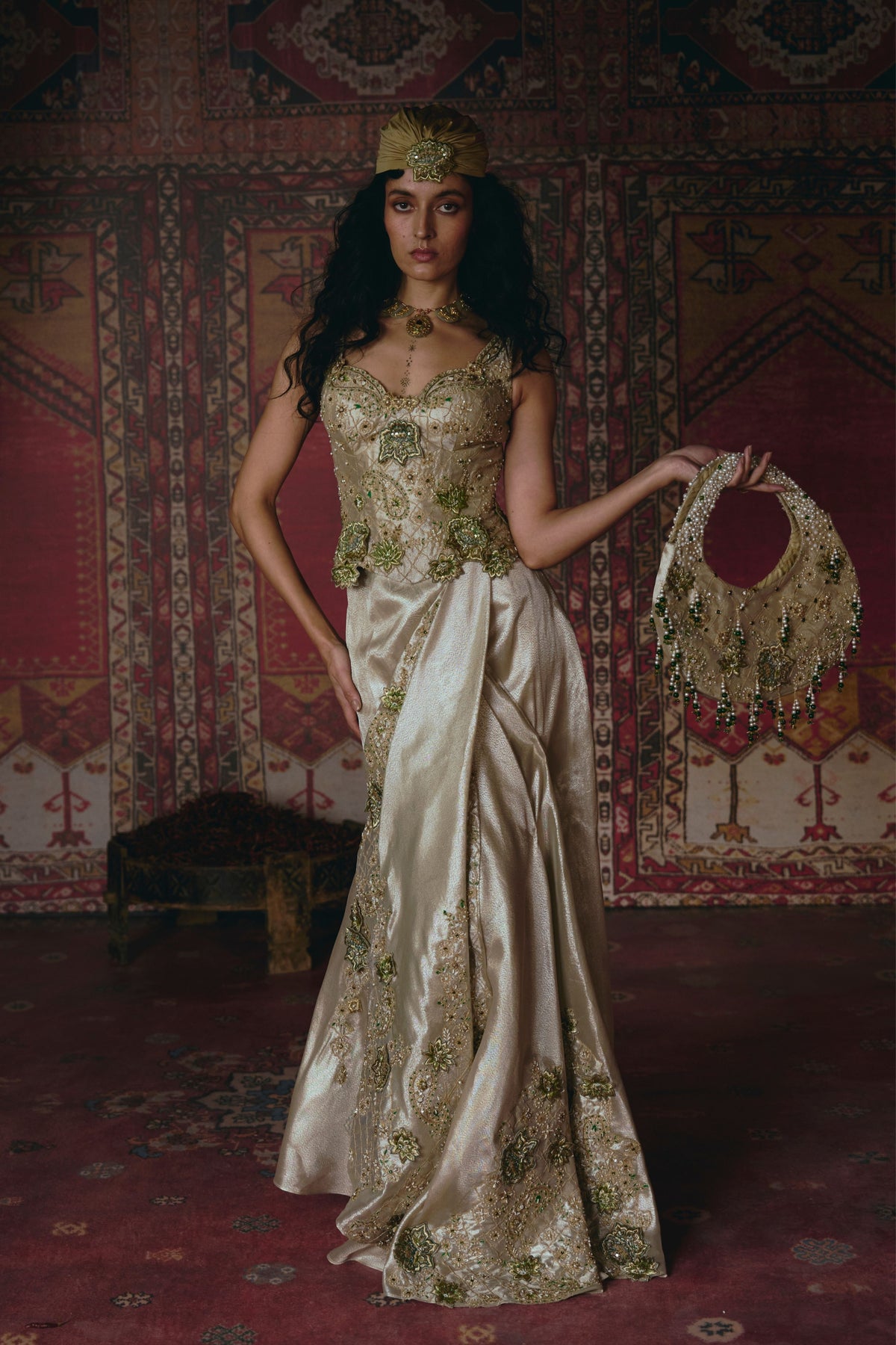Draped Skirt and Corset Set