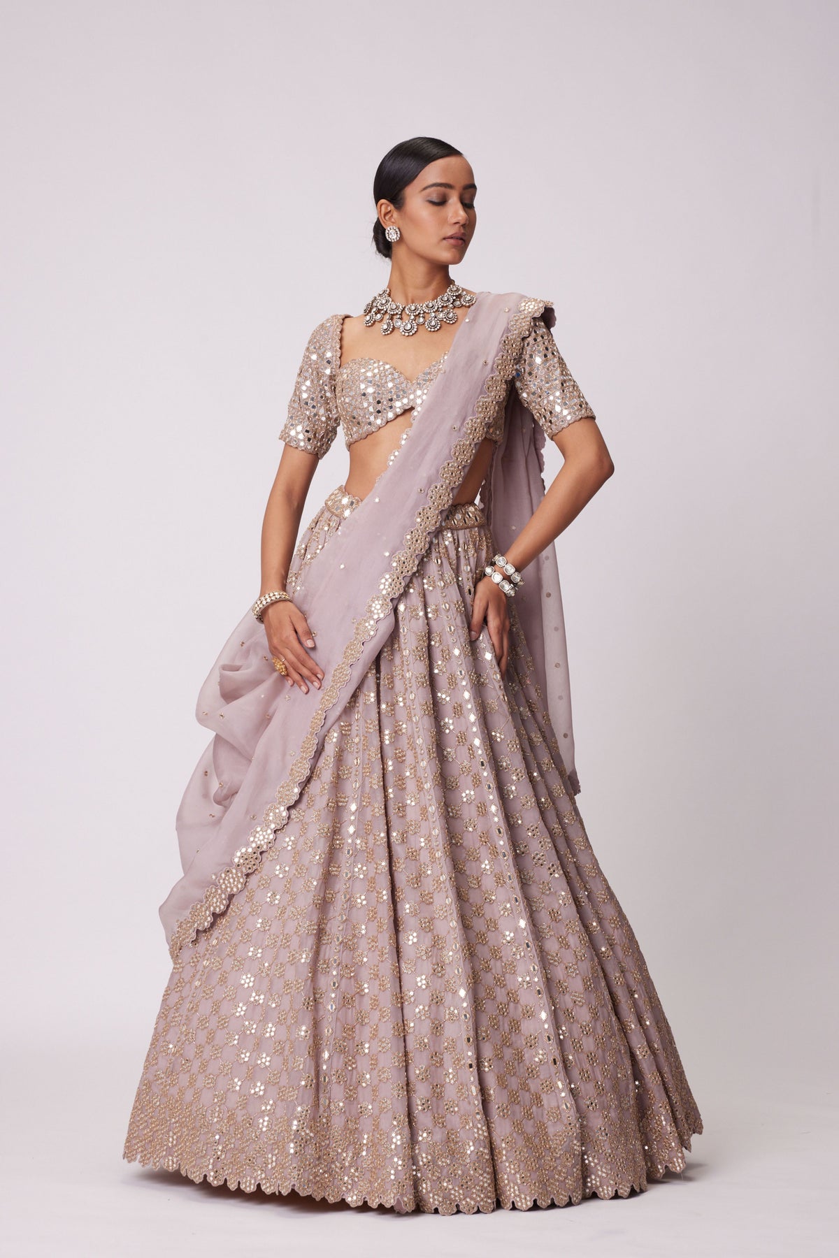 Ash Pink Lehenga Set