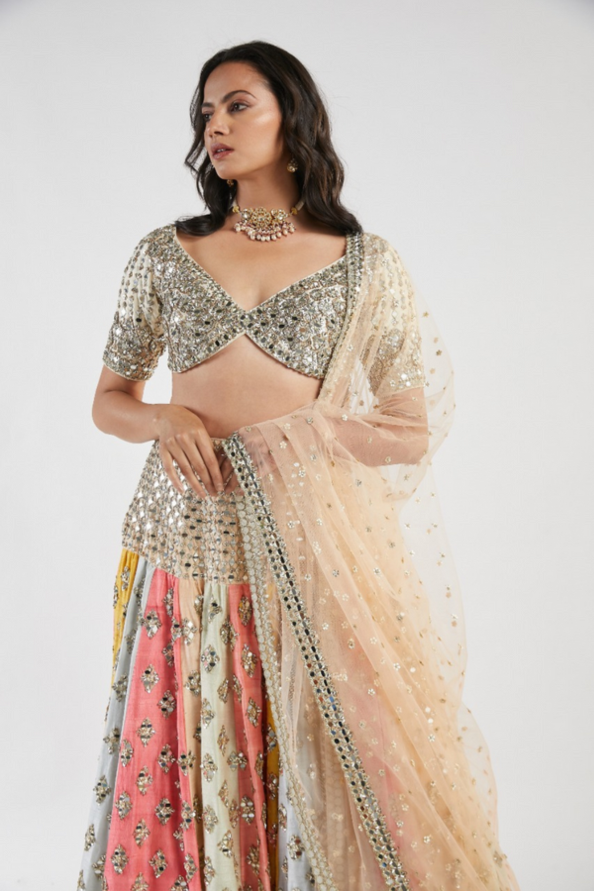 Multicolored lehenga set