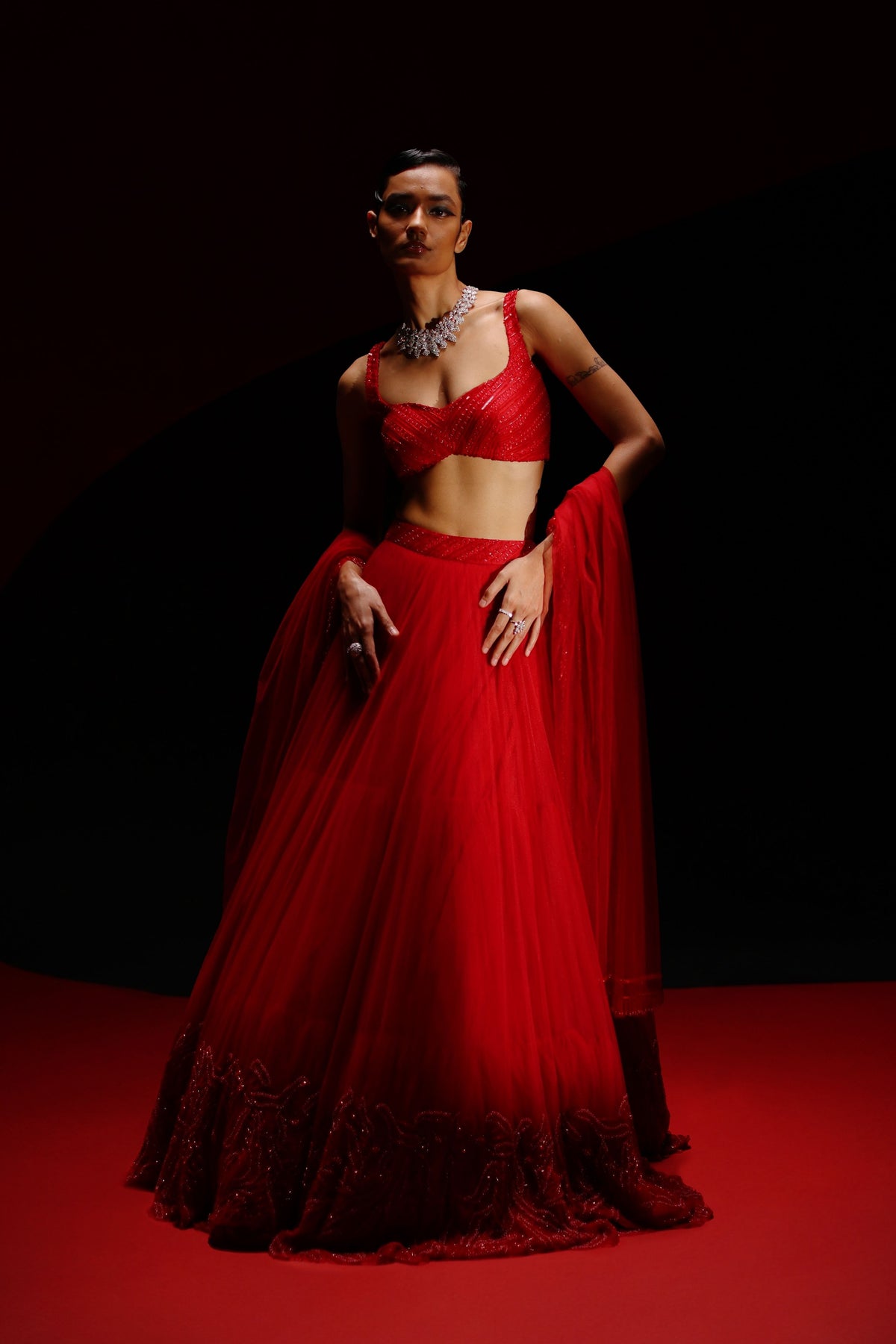 Rosso Imperiale Lehenga Set