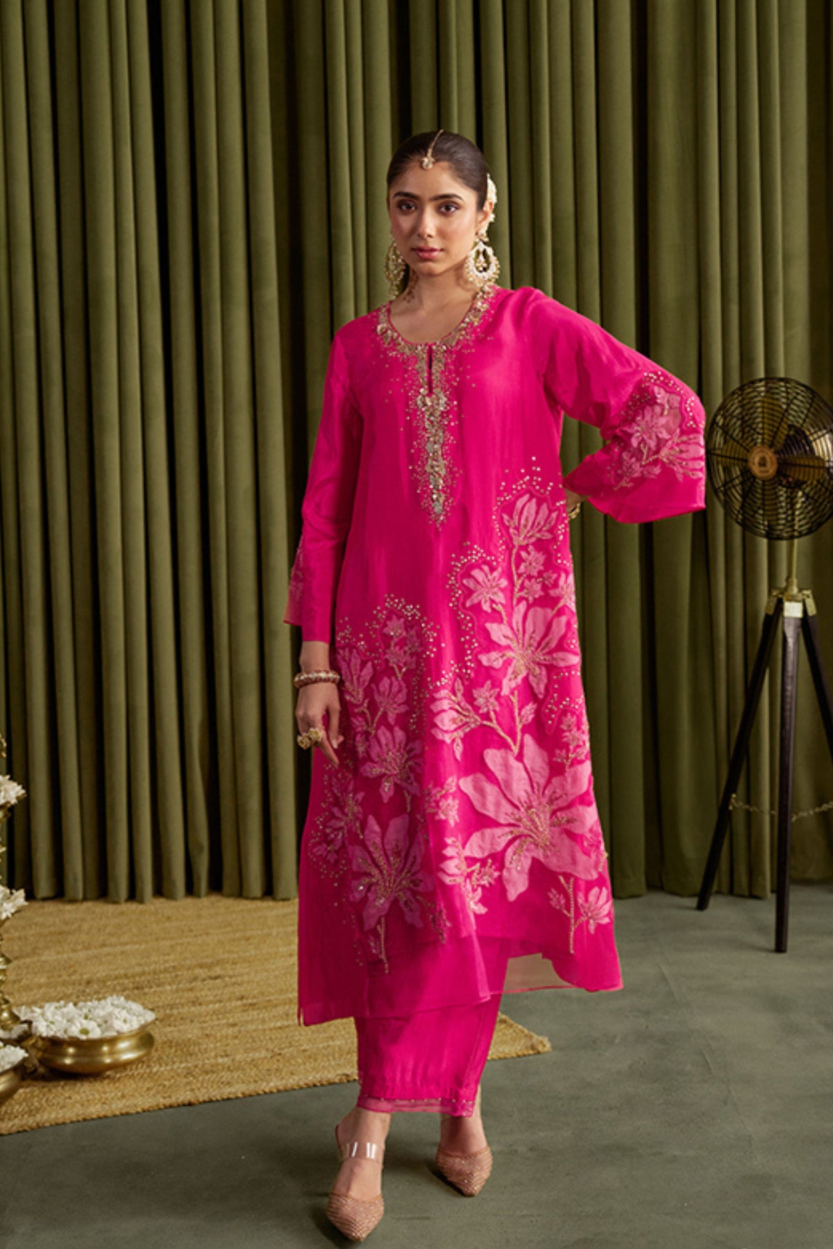 Hot Pink Magnolia Kurta Set