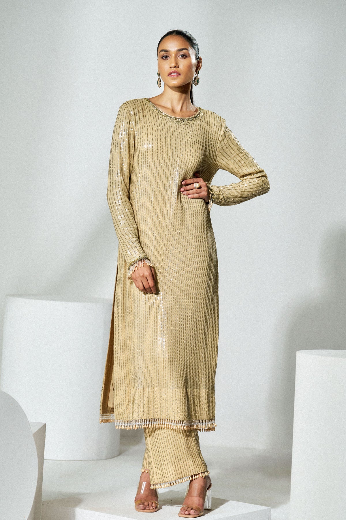Light Gold Kurta Set