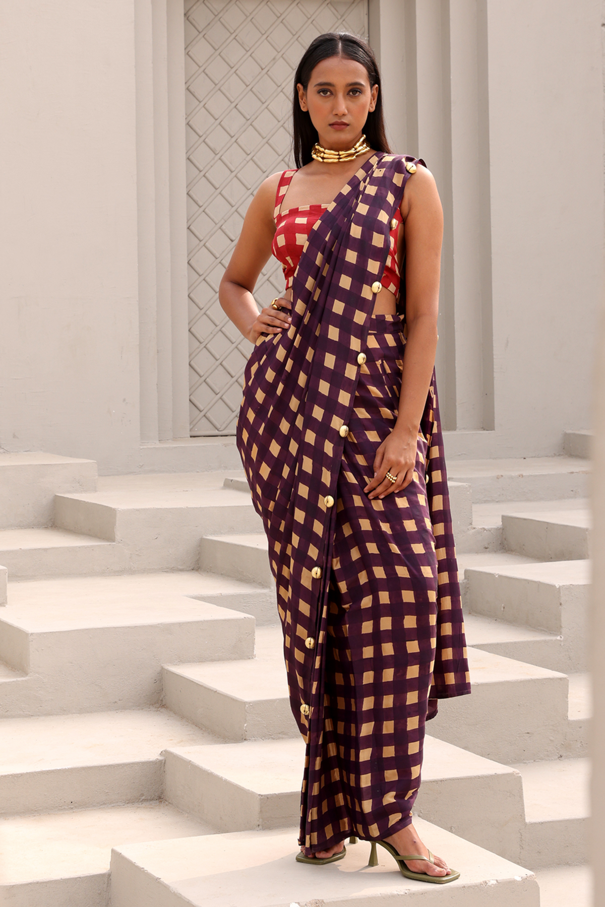 Agatha Pre Draped Saree Set