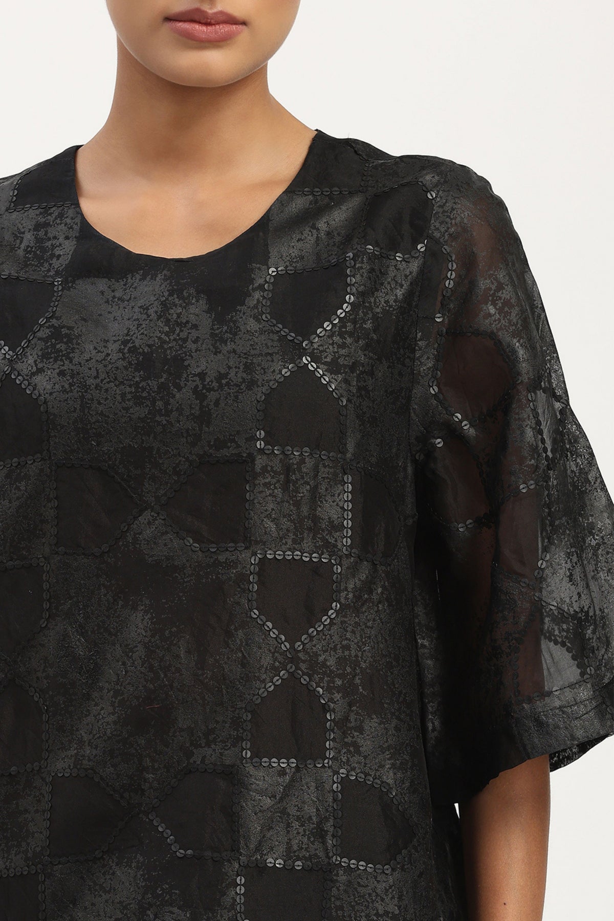 Tesselation Black Foil Dress