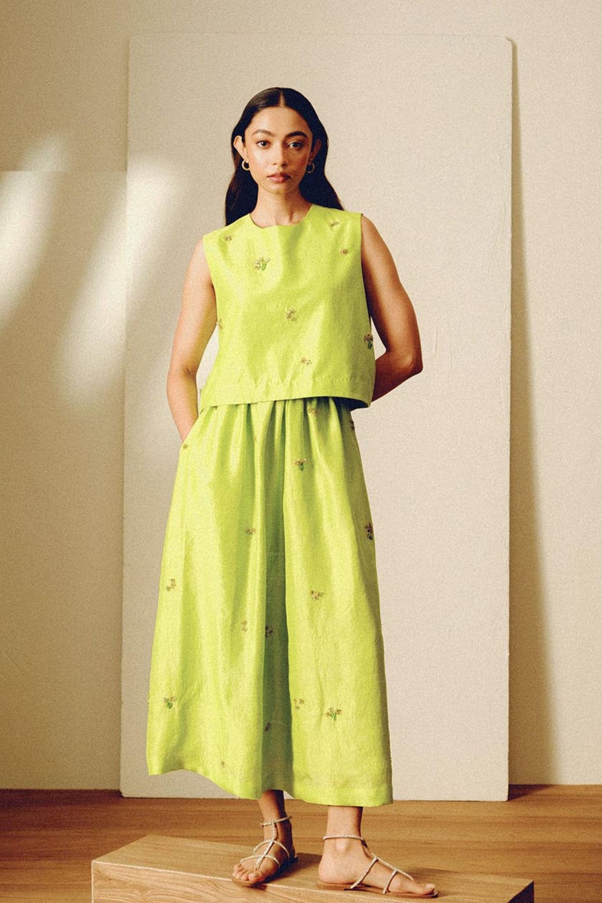 Clara Green Skirt Set