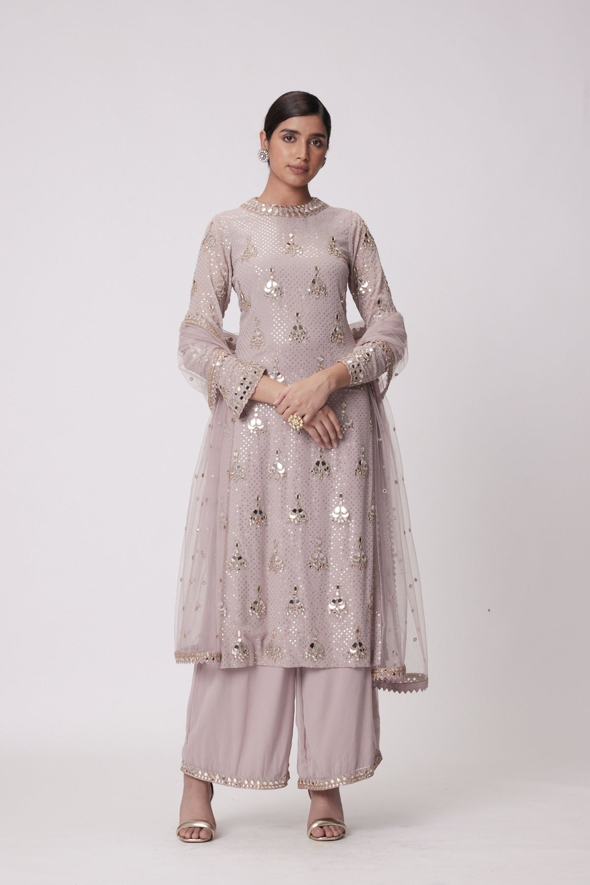 Mud Mauve Straight Kurta Set
