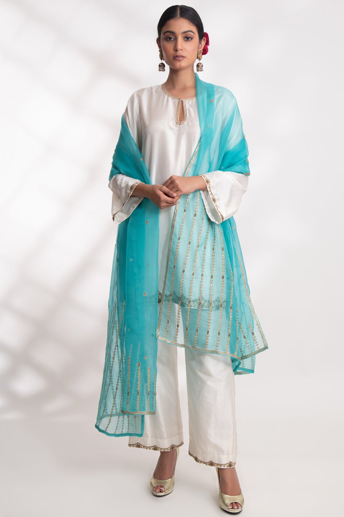 Firozi Neeli Dupatta