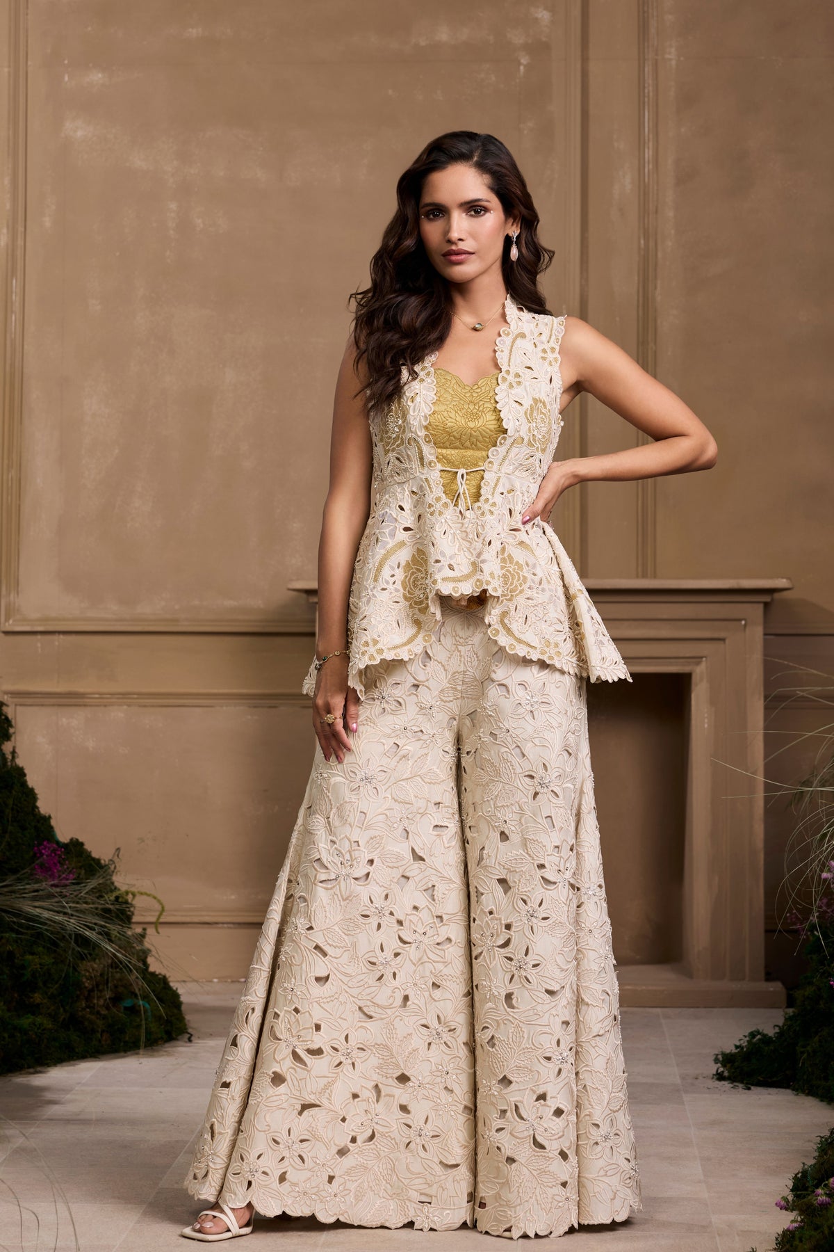 Ivory Cutwork Sharara Pant
