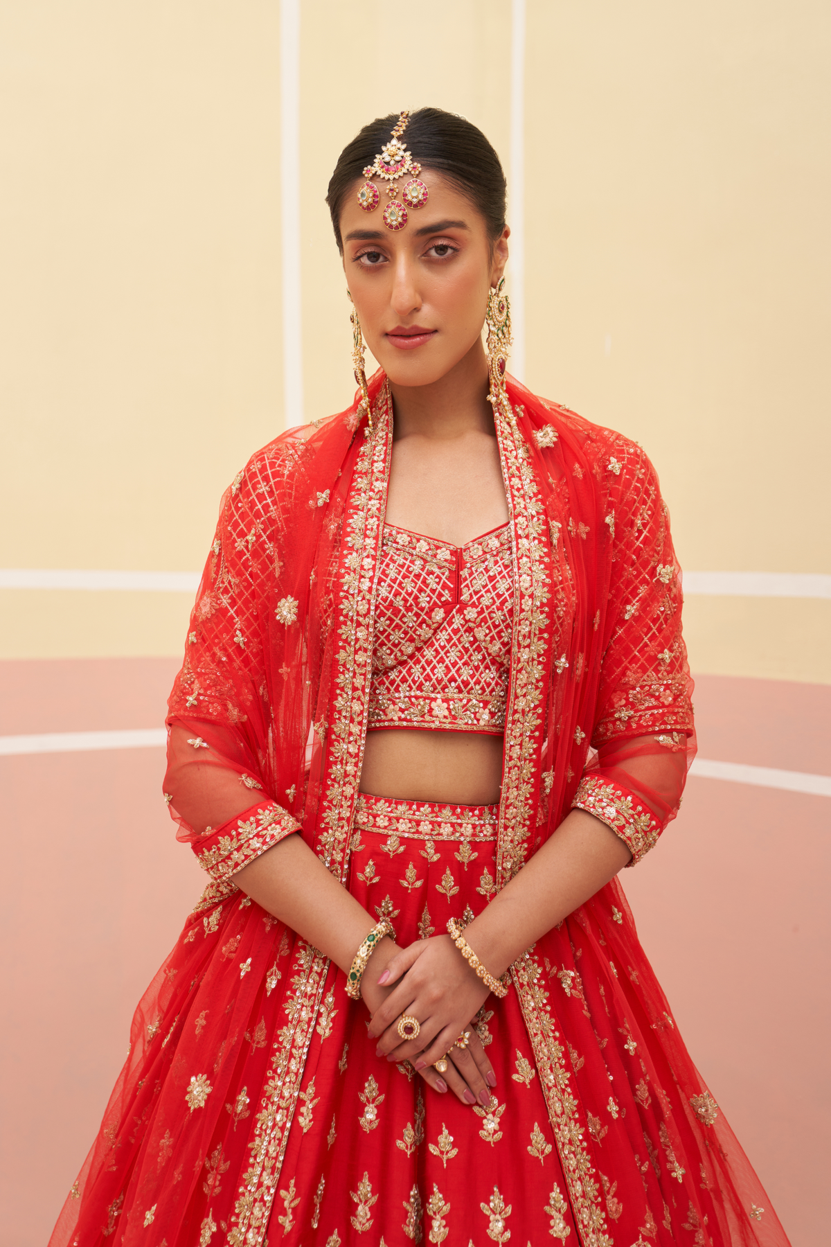 Red Silk Lehenga Set