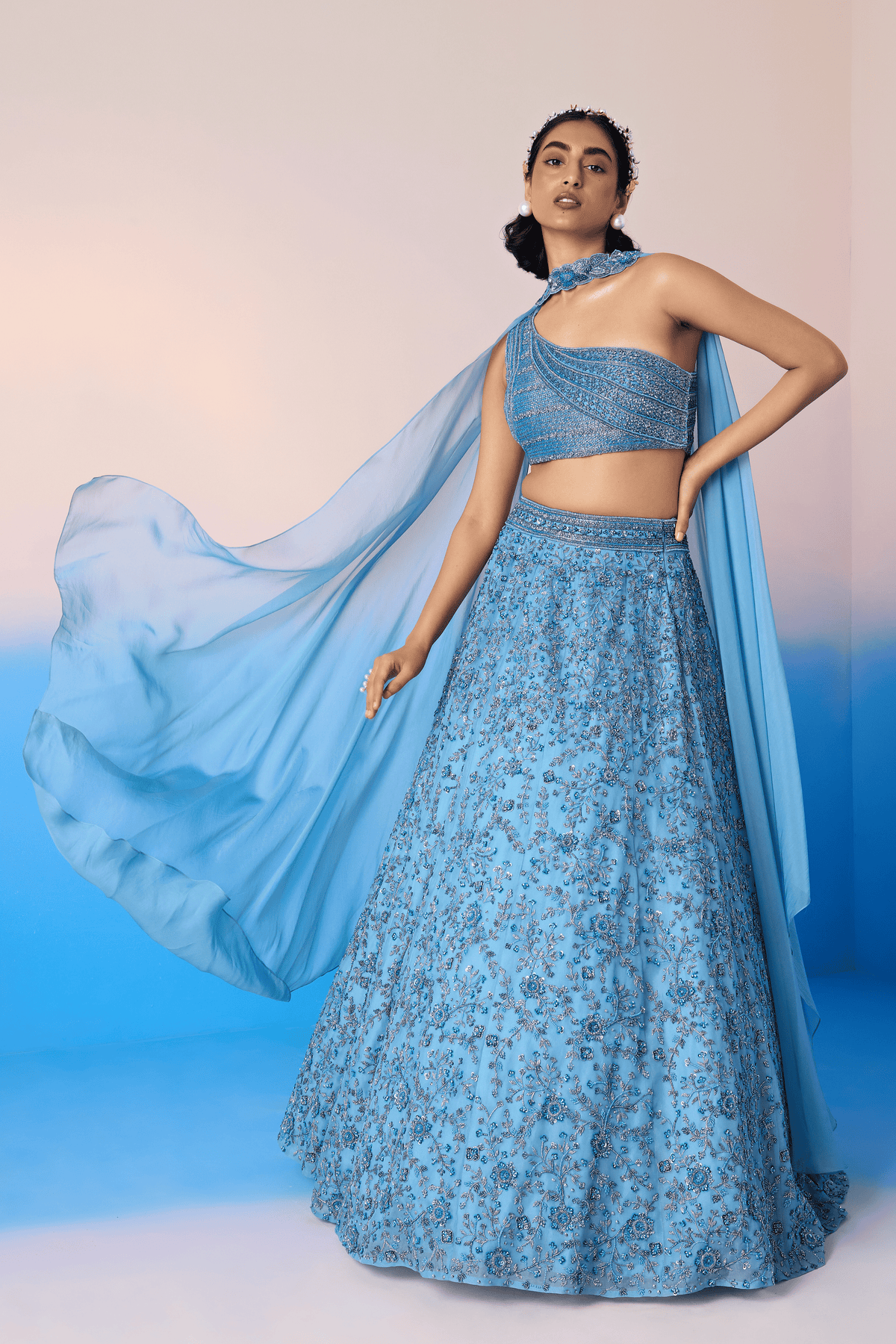 Mint Blue Lehenga Set