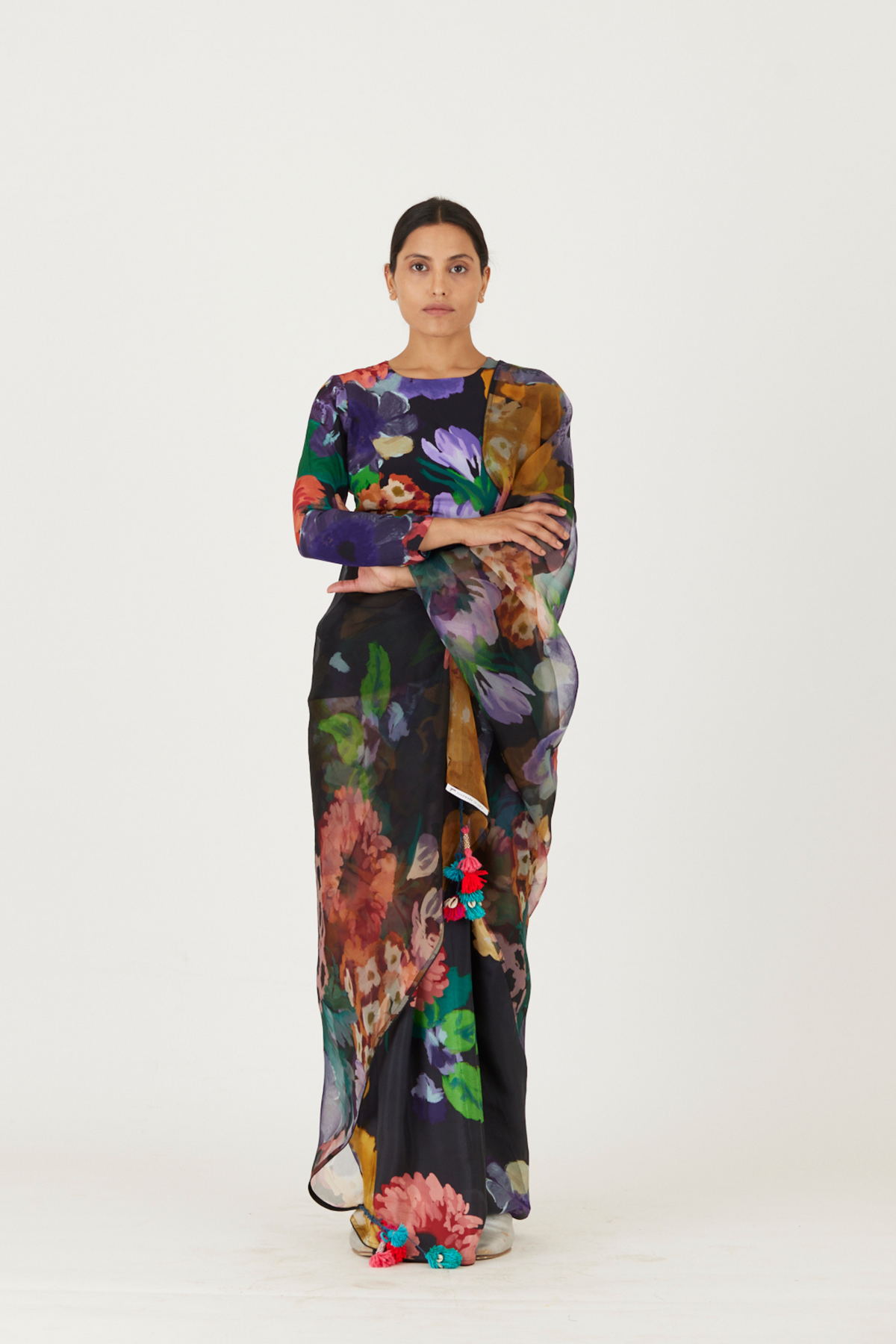 Farah Black Saree