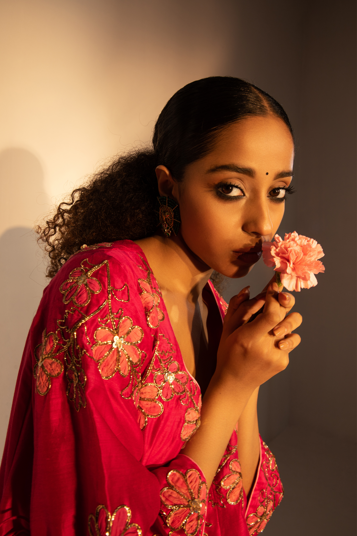 Short Anarkali in Magenta