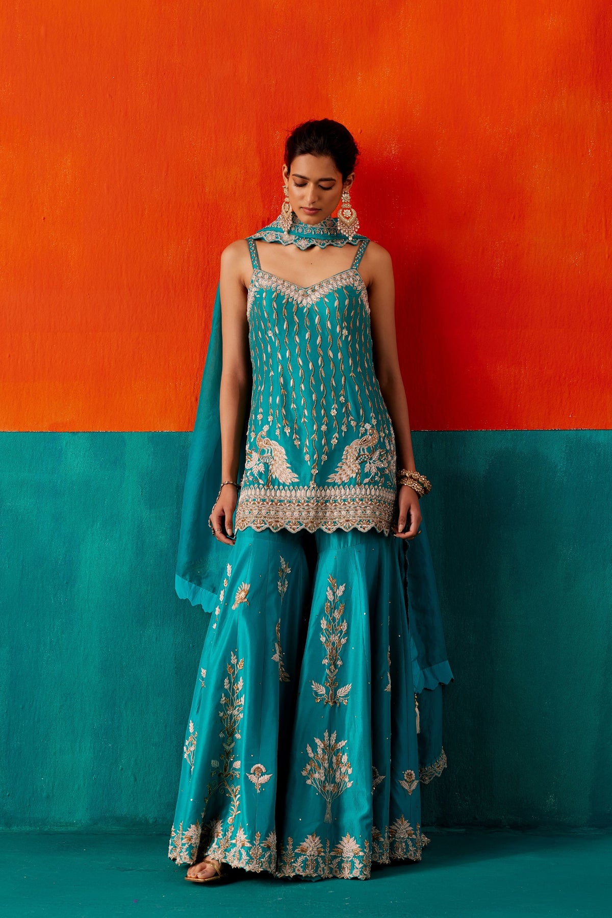 Turquoise  Sharara Set