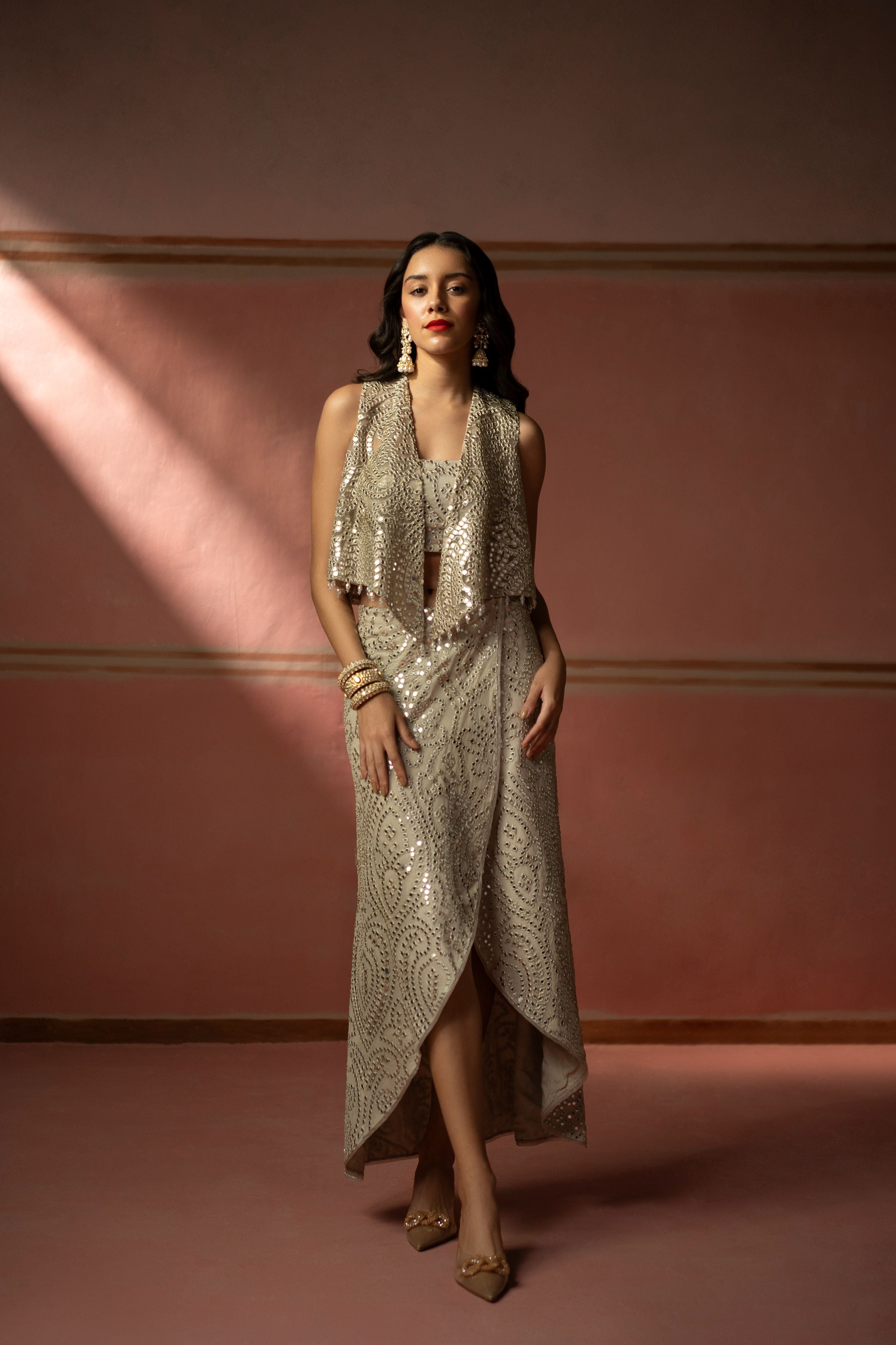 mirror work skirts india