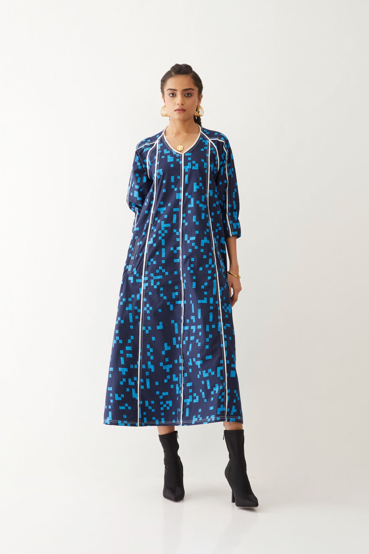 Frida Dress With Cube Print
