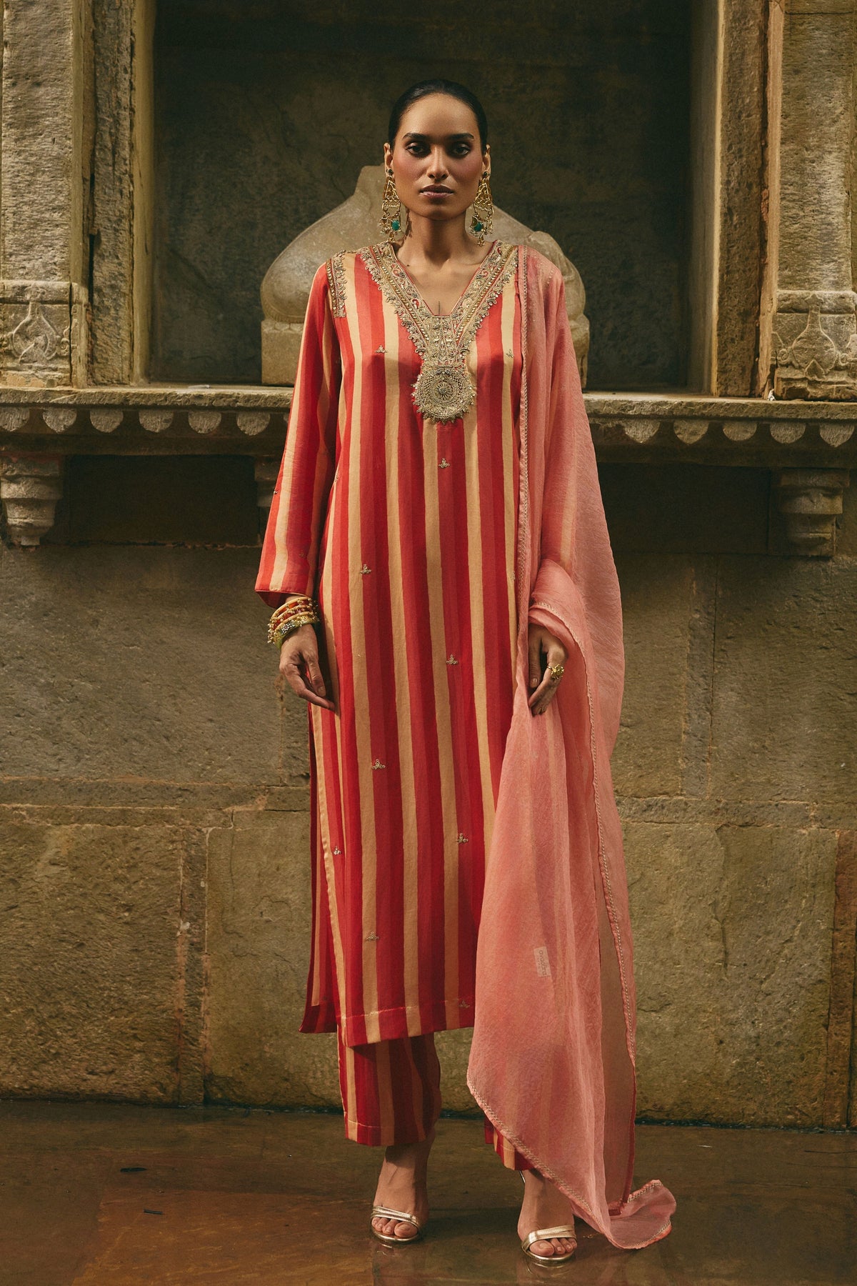 Stripe Straight Kurta Set