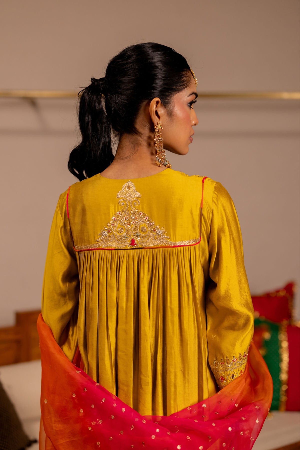 Vrishabh Mustard Kurta Set With Dupatta
