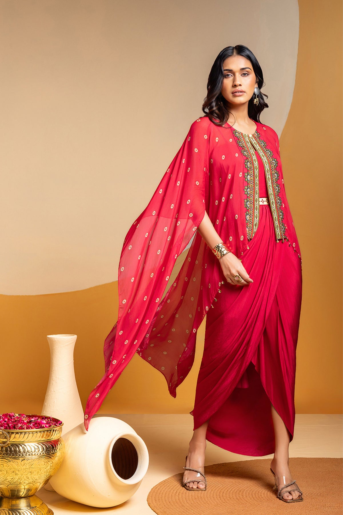 Taarani Drape Dress Set