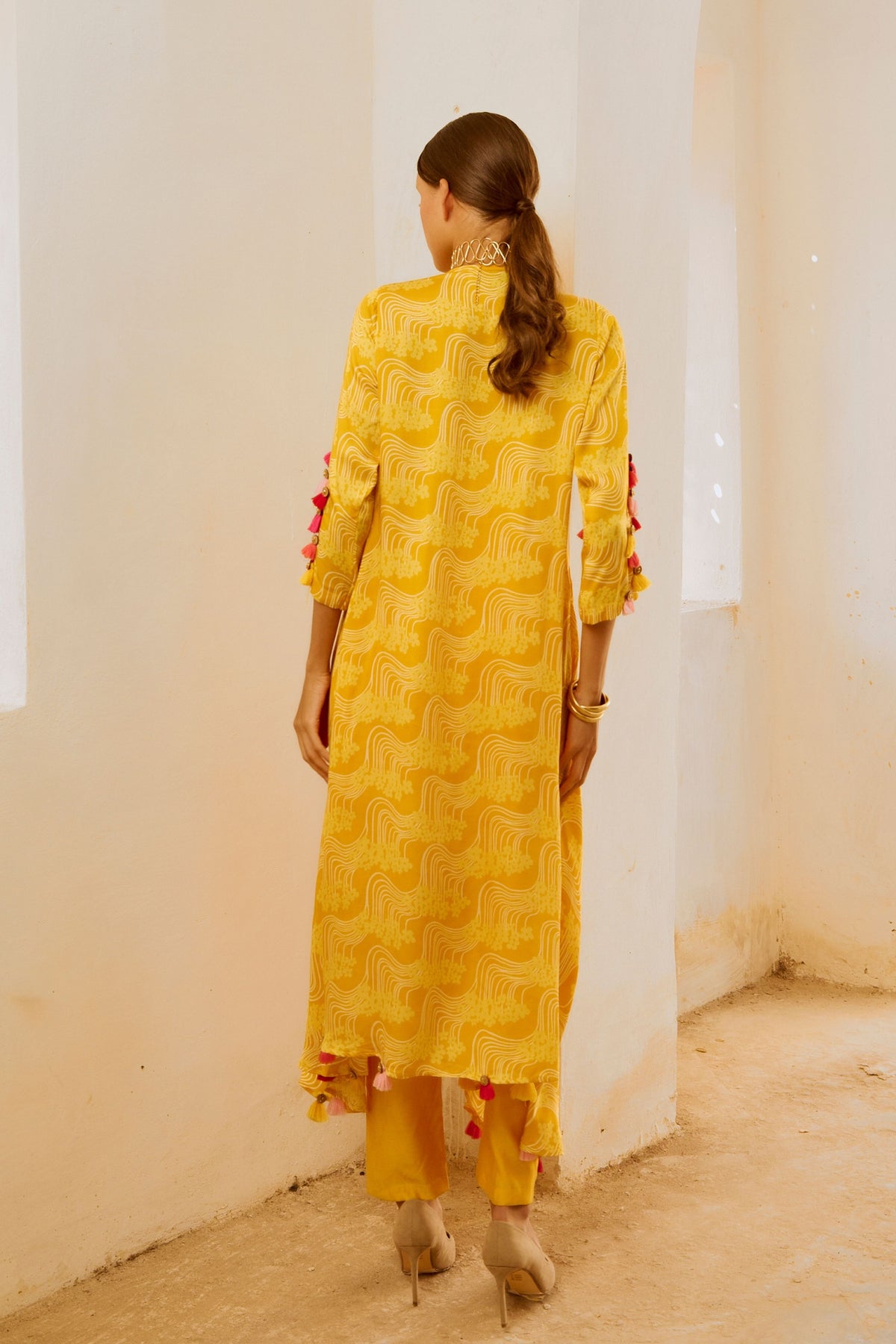 Marigold Yellow Tassel Tunic Set
