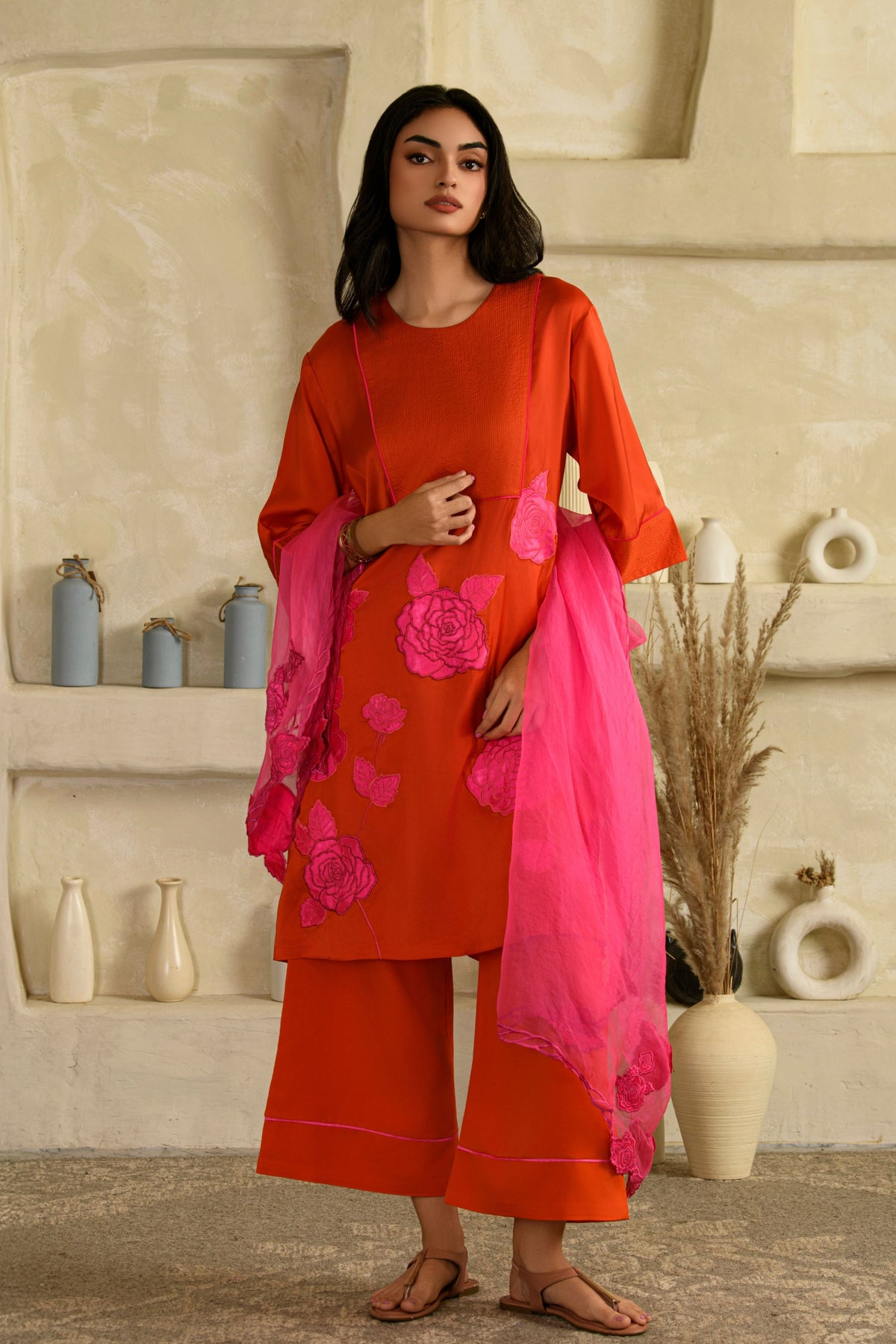 Gulabo Narangi Kurta Set