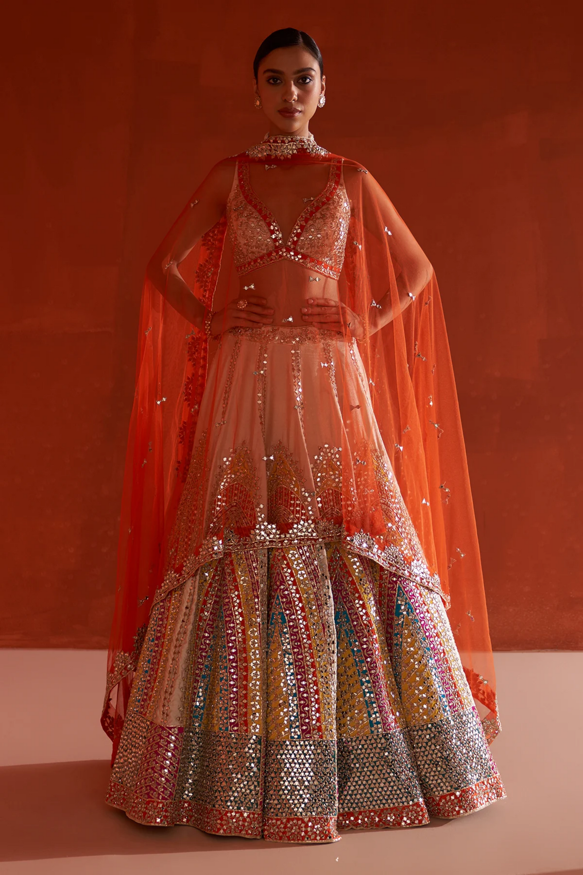 Ivory Raw Silk Lehenga Set