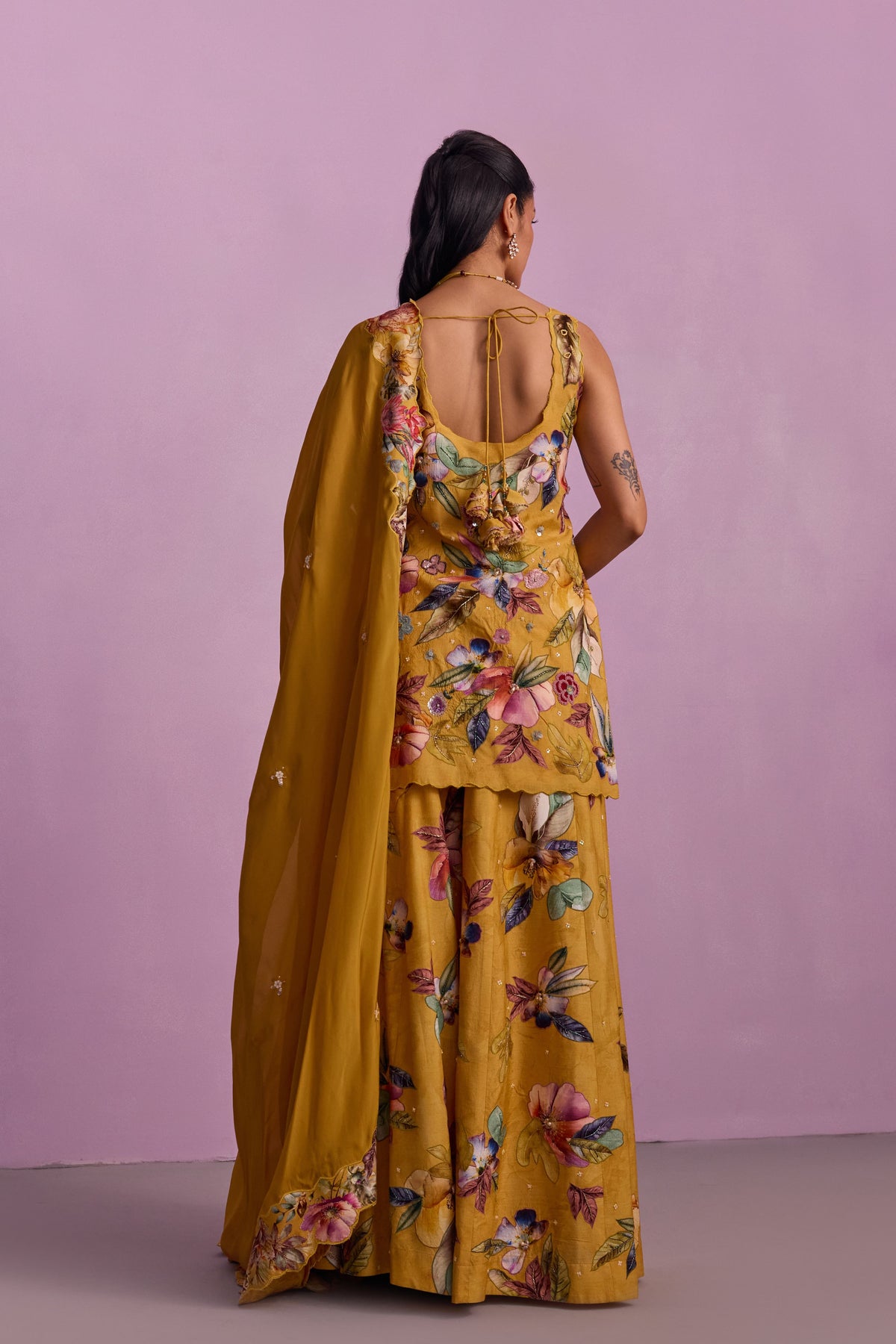 Mustard Shirin Sharara Set