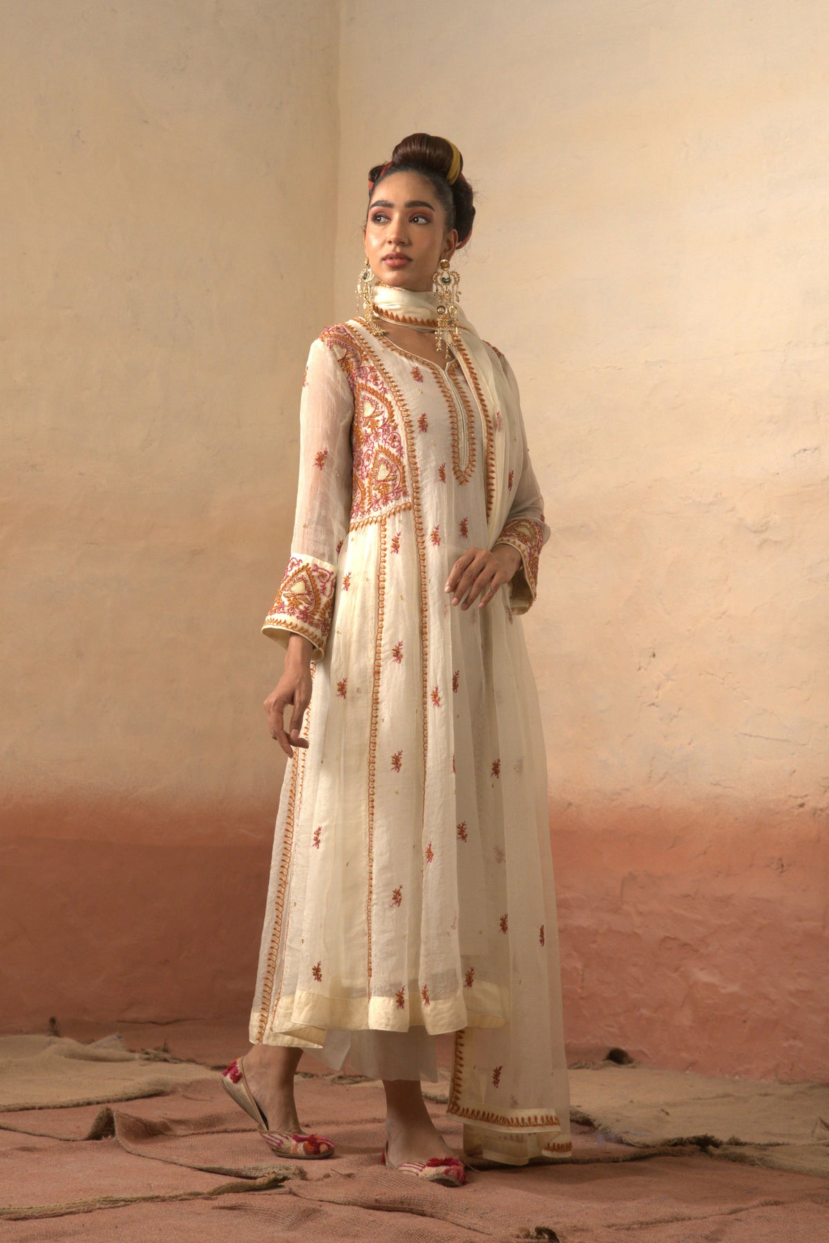 Organza Chikankari Kalidar Set