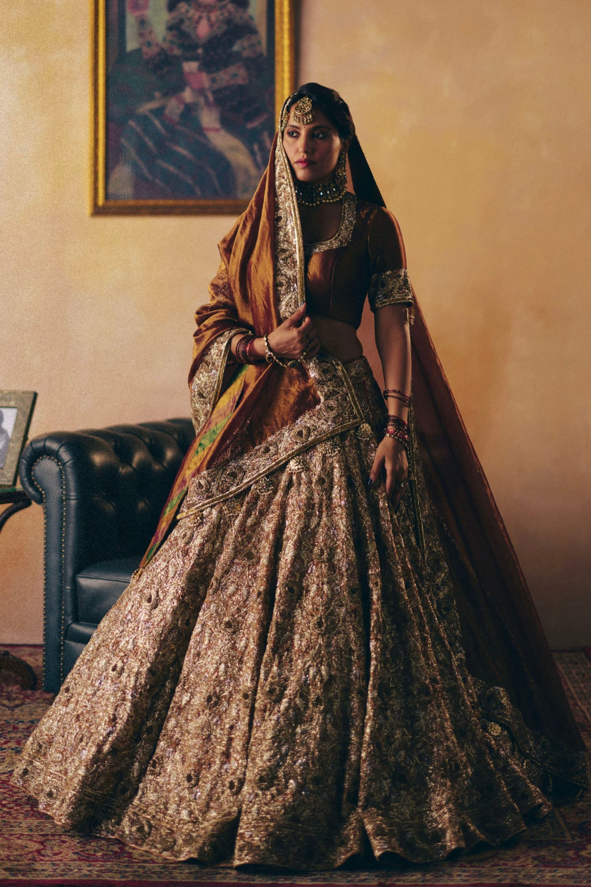 Malavika Garnet Lehenga Set
